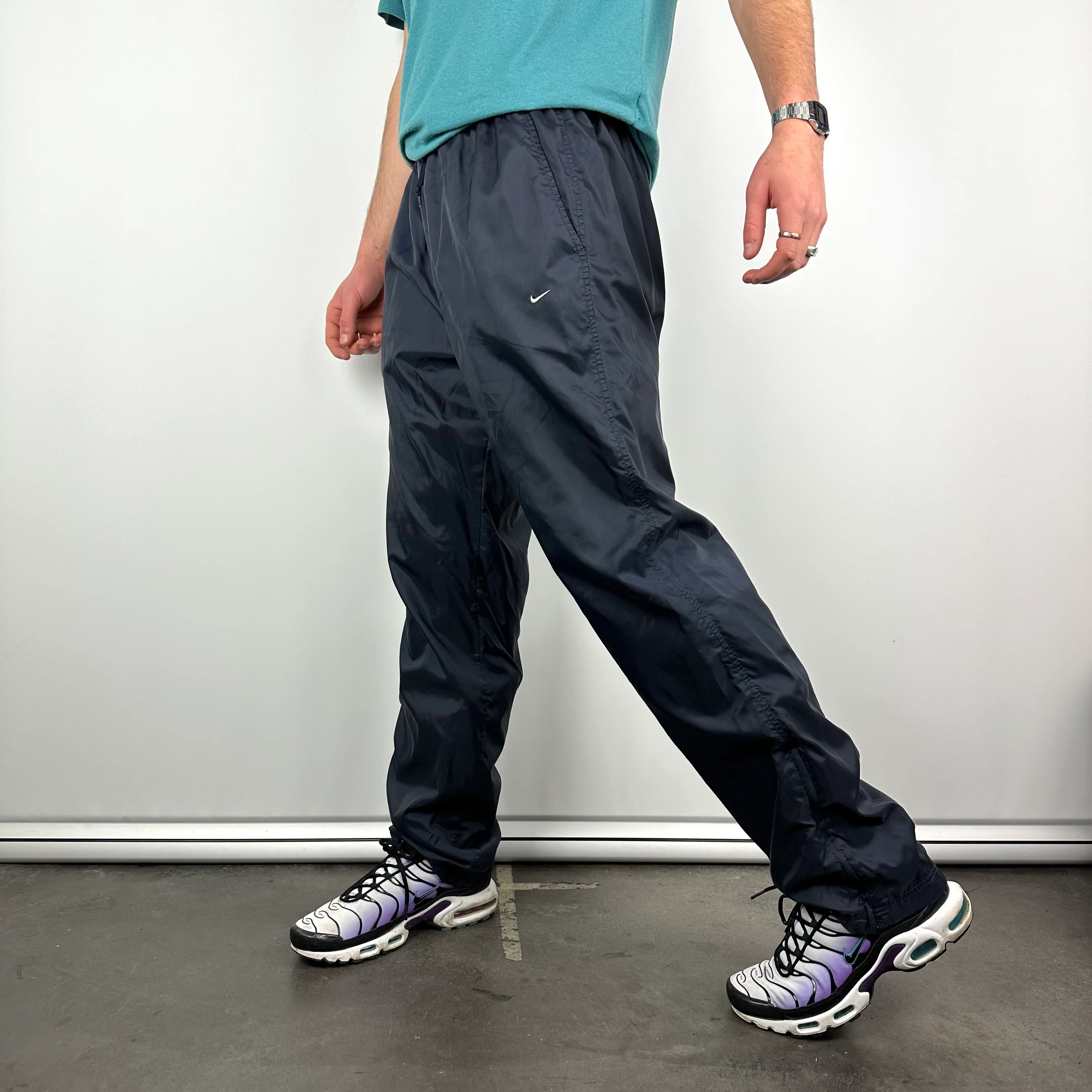 Nike Navy Embroidered Swoosh Track Pants (XL) - Image 5