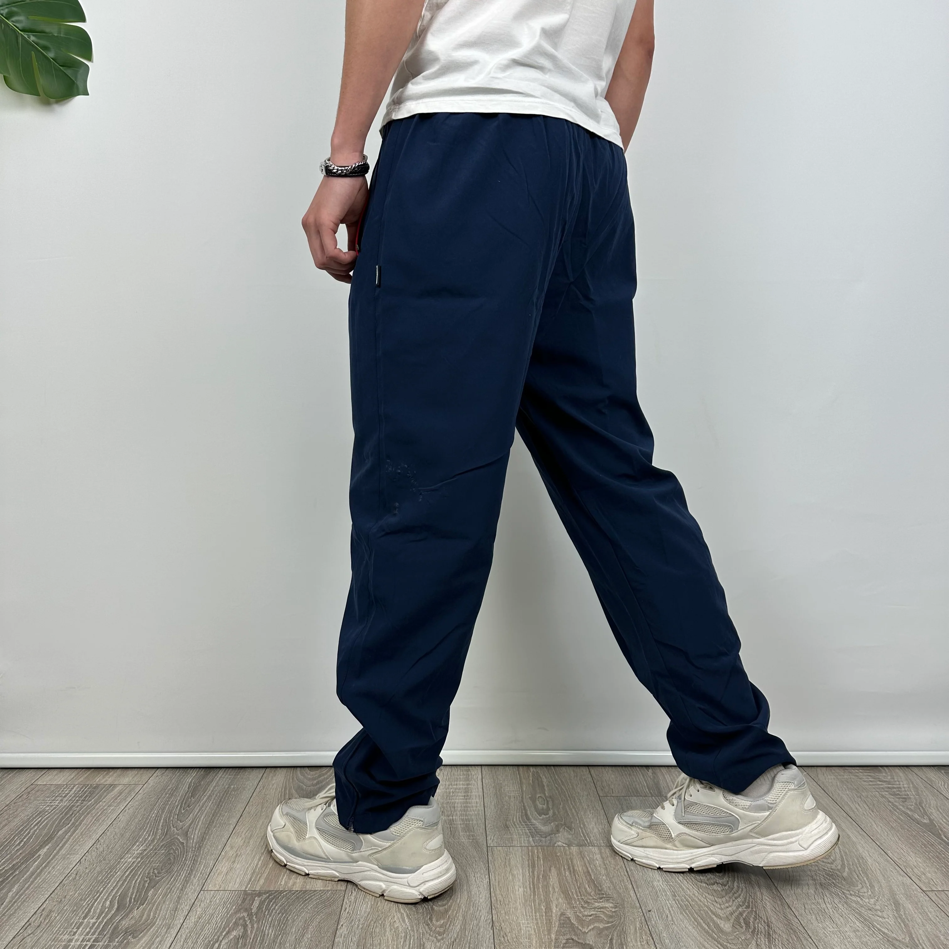 Nike Navy Embroidered Swoosh Track Pants (L) - Image 5