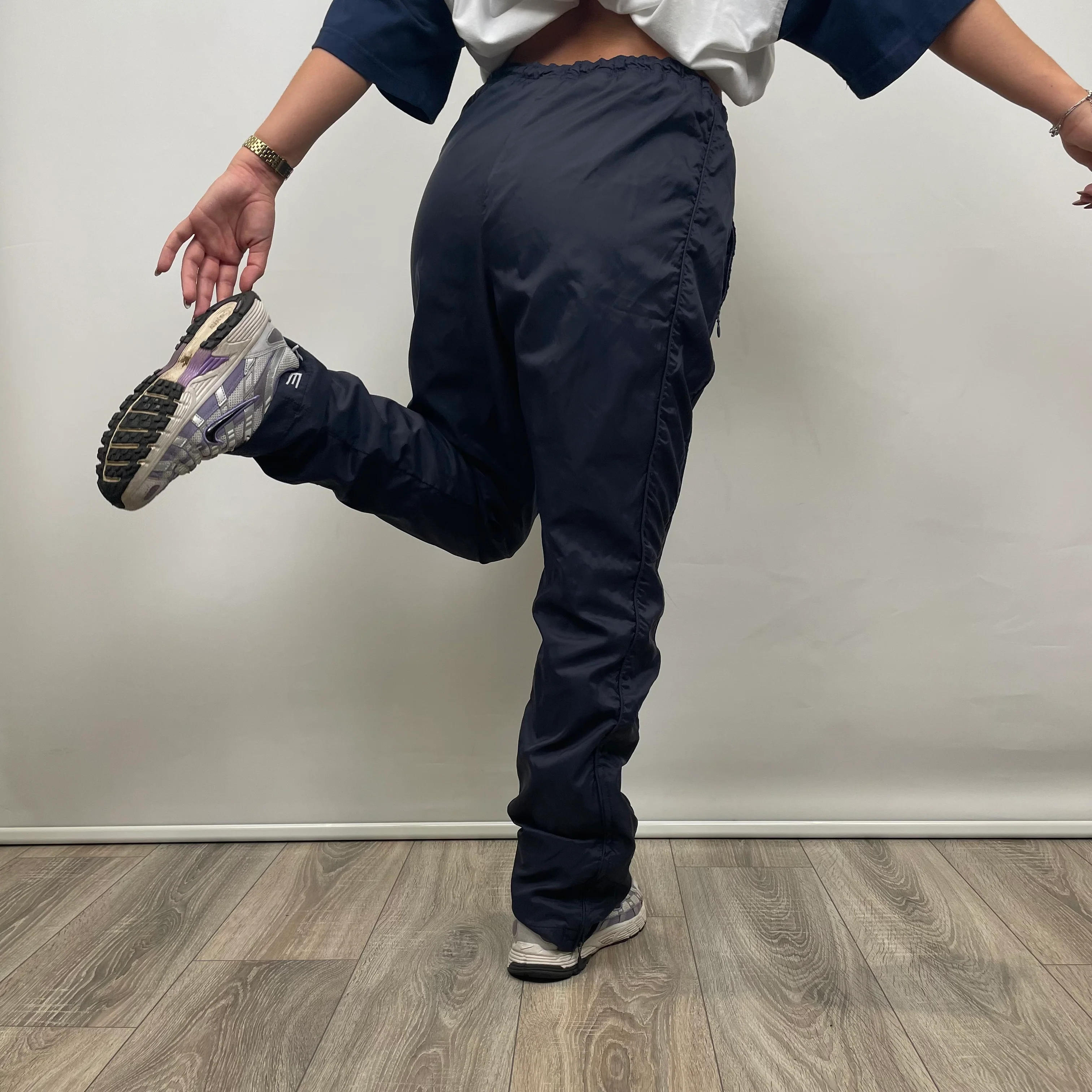 Nike Navy Embroidered Swoosh Track Pants (M) - Image 3