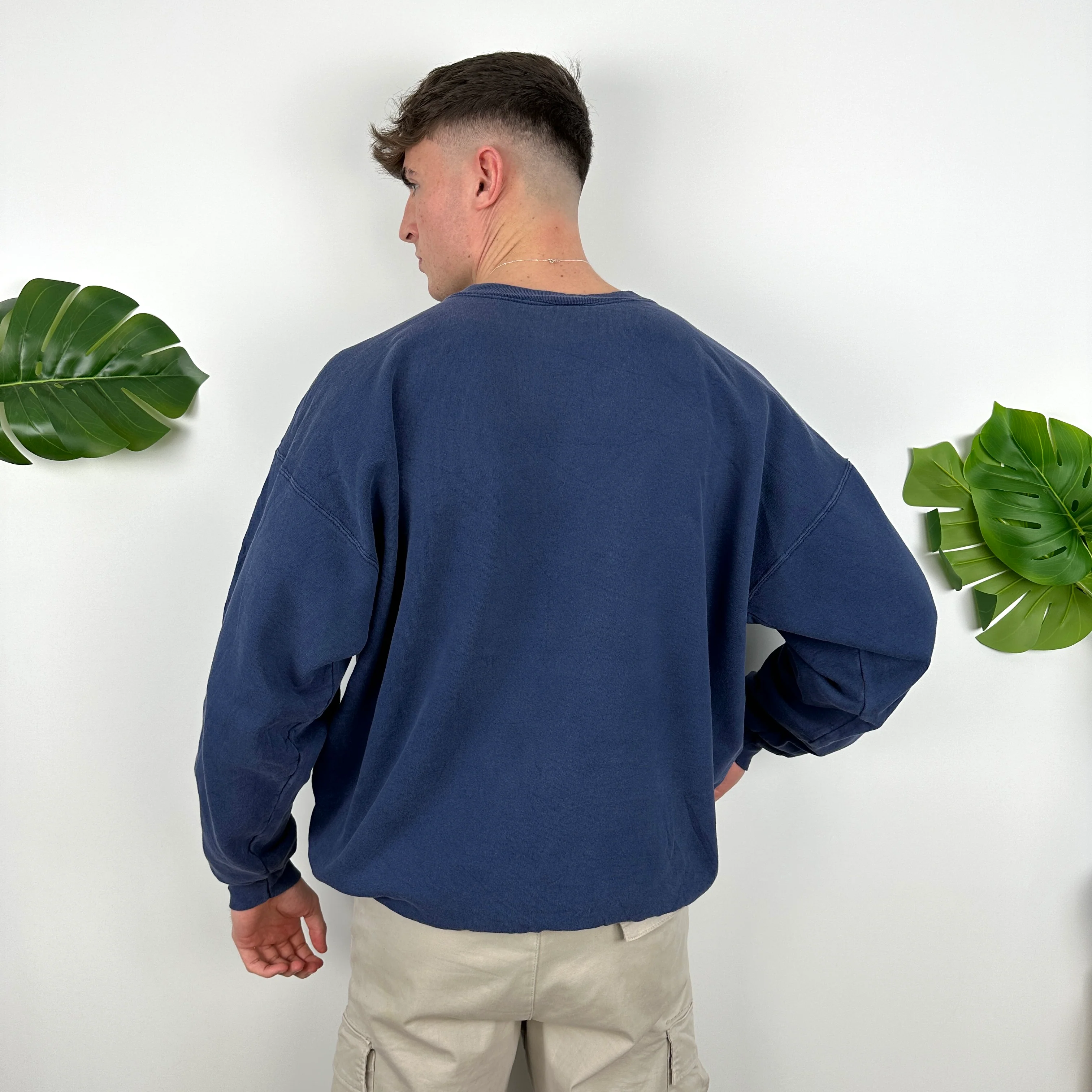 Nike Navy Spell Out Sweatshirt (XL) - Image 8