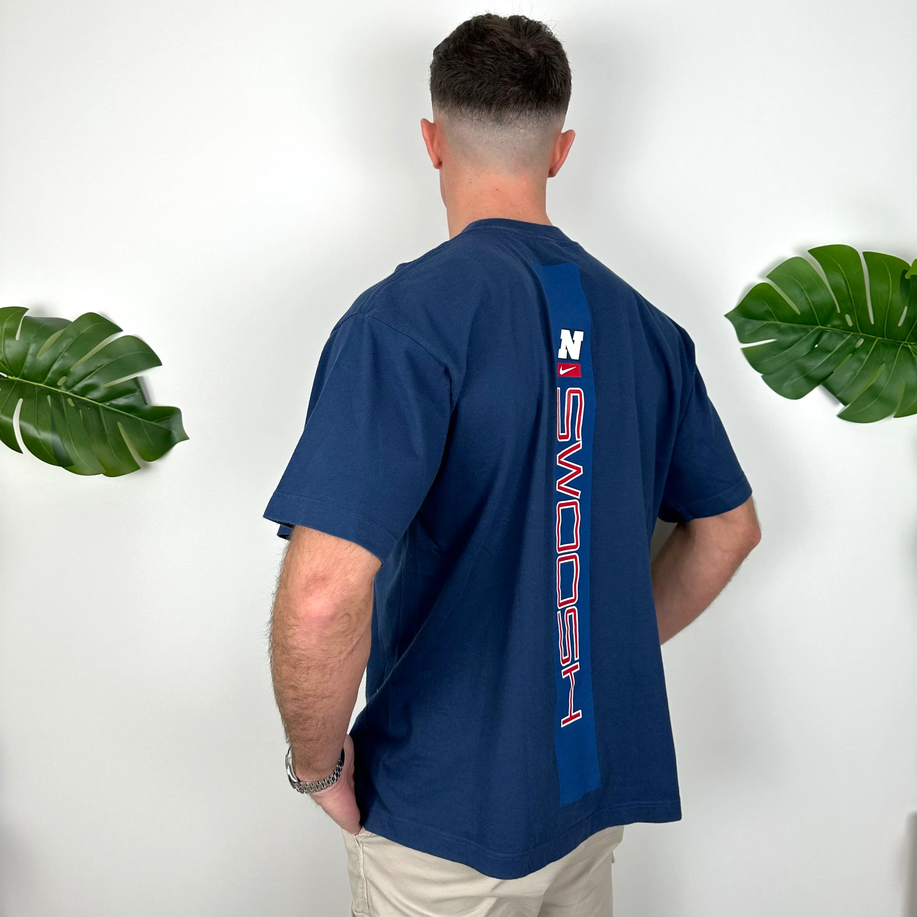 Nike Navy Spell Out T Shirt (L) - Image 3