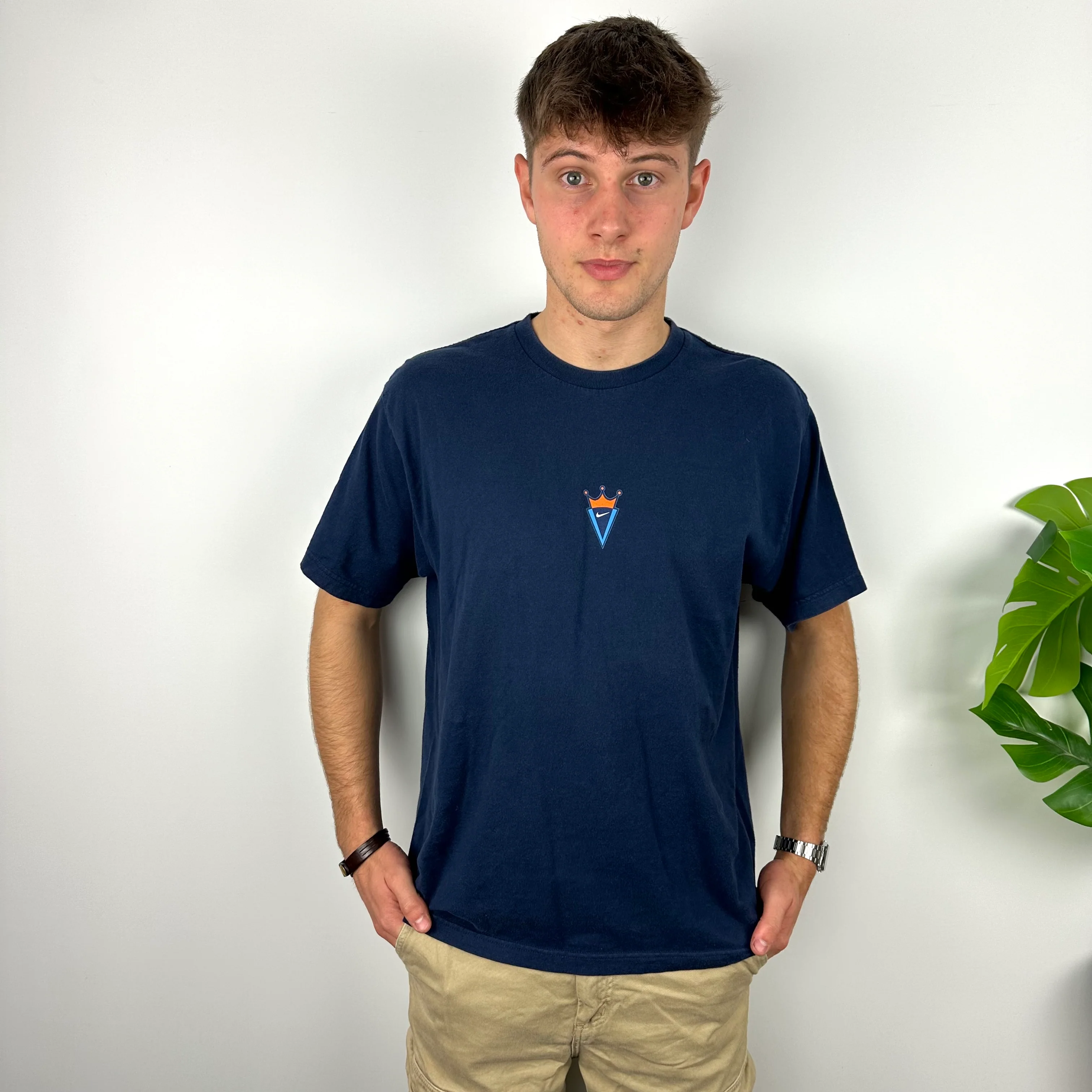 Nike Navy Spell Out T Shirt (L) - Image 3