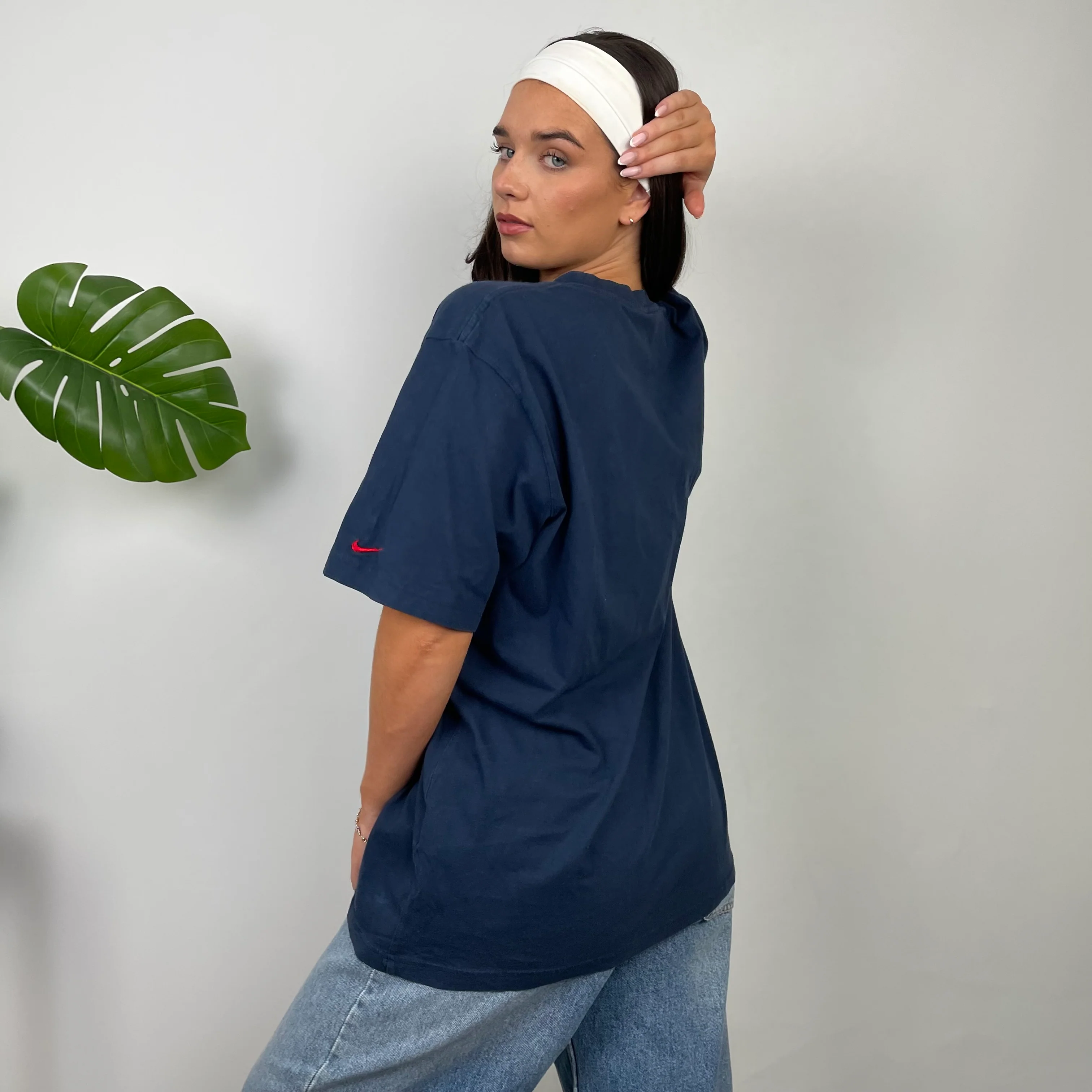 Nike Navy Spell Out T Shirt (L) - Image 15