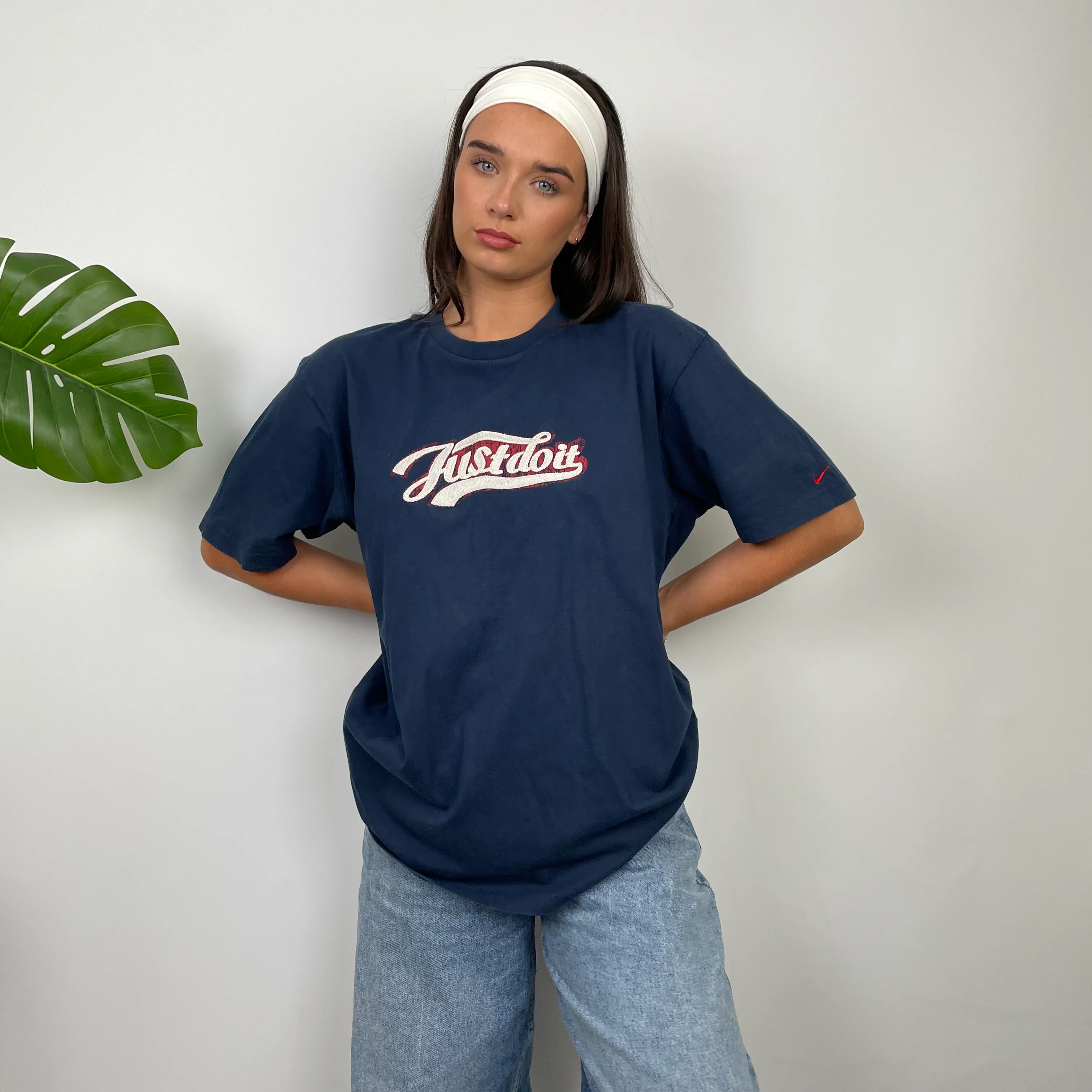 Nike Navy Spell Out T Shirt (L) - Image 2