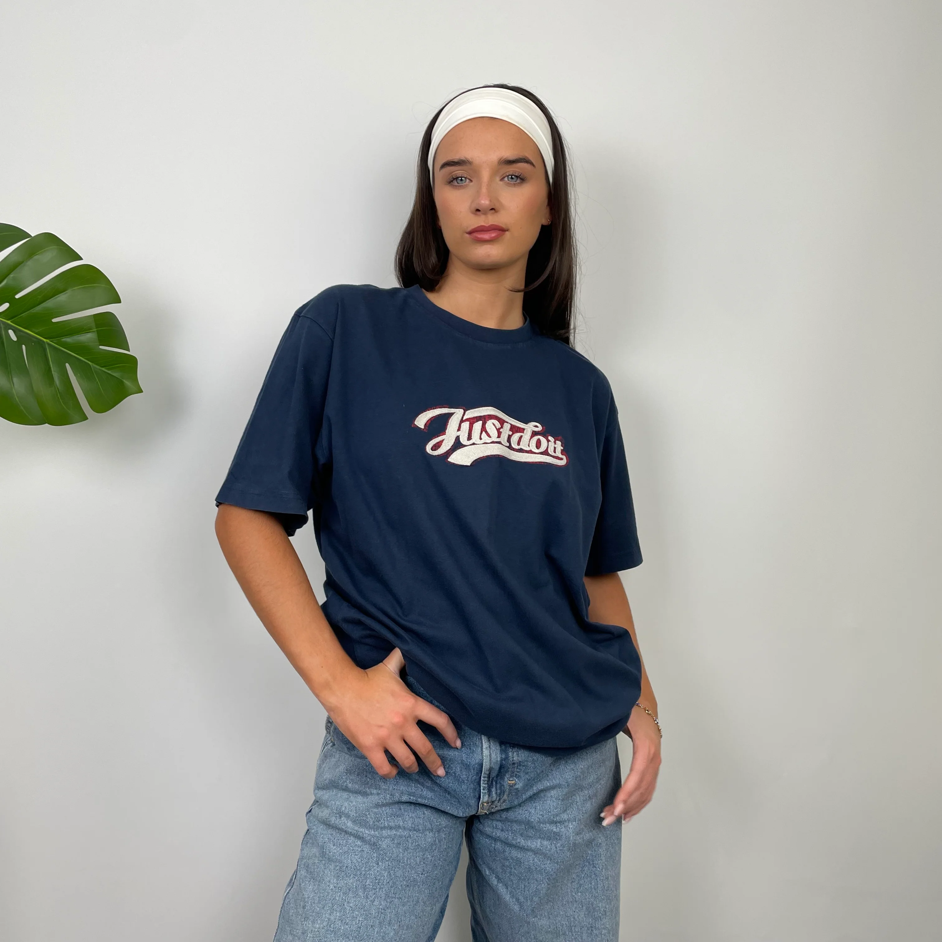 Nike Navy Spell Out T Shirt (L) - Image 3