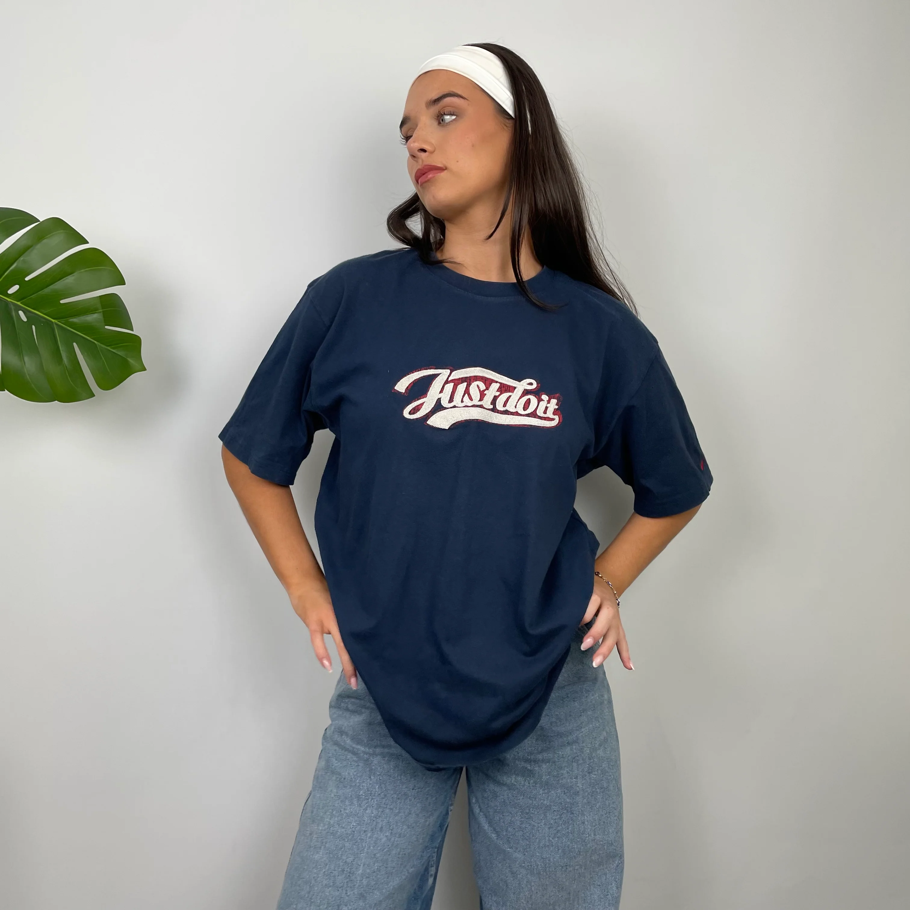 Nike Navy Spell Out T Shirt (L) - Image 7