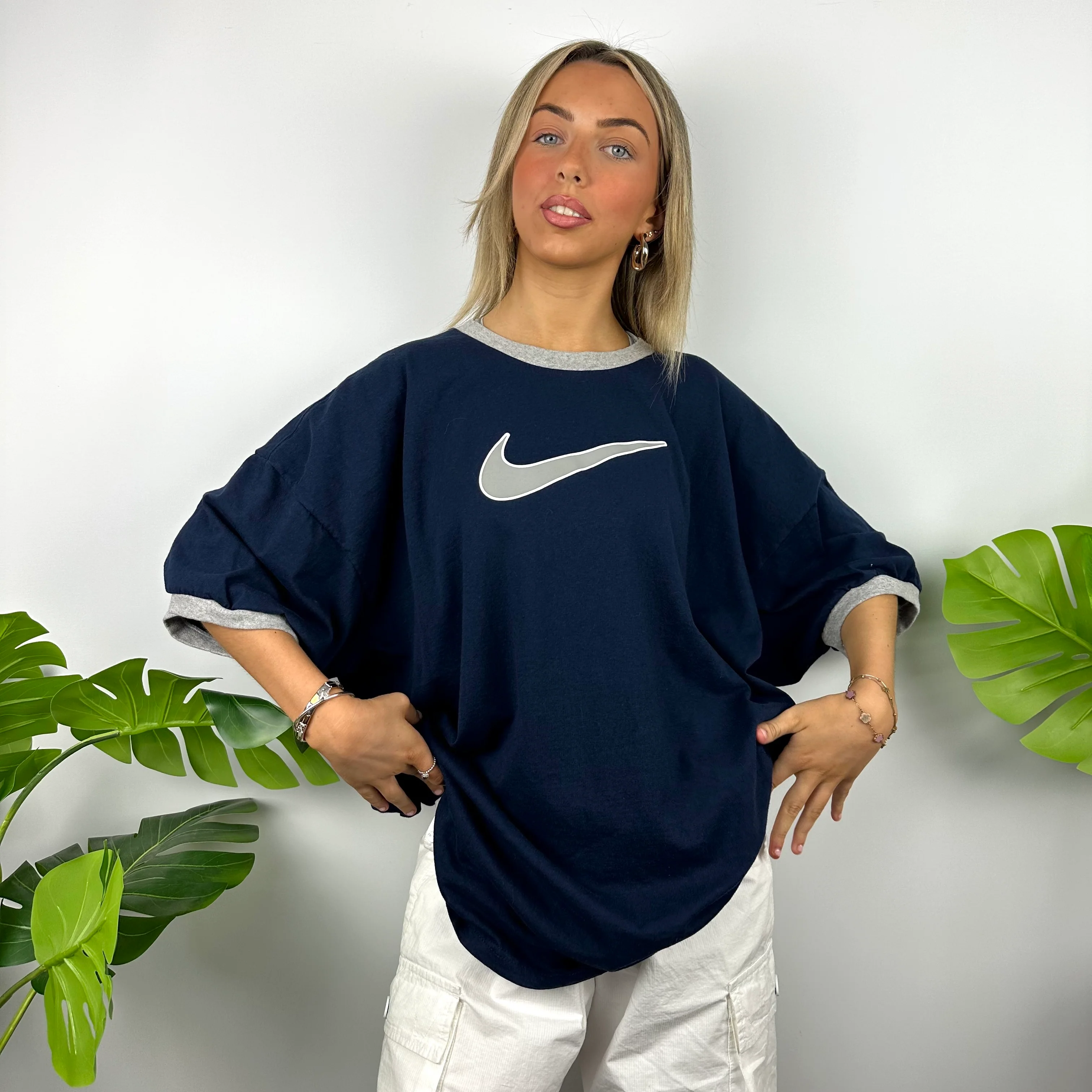 Nike Navy Swoosh T Shirt (XXL)