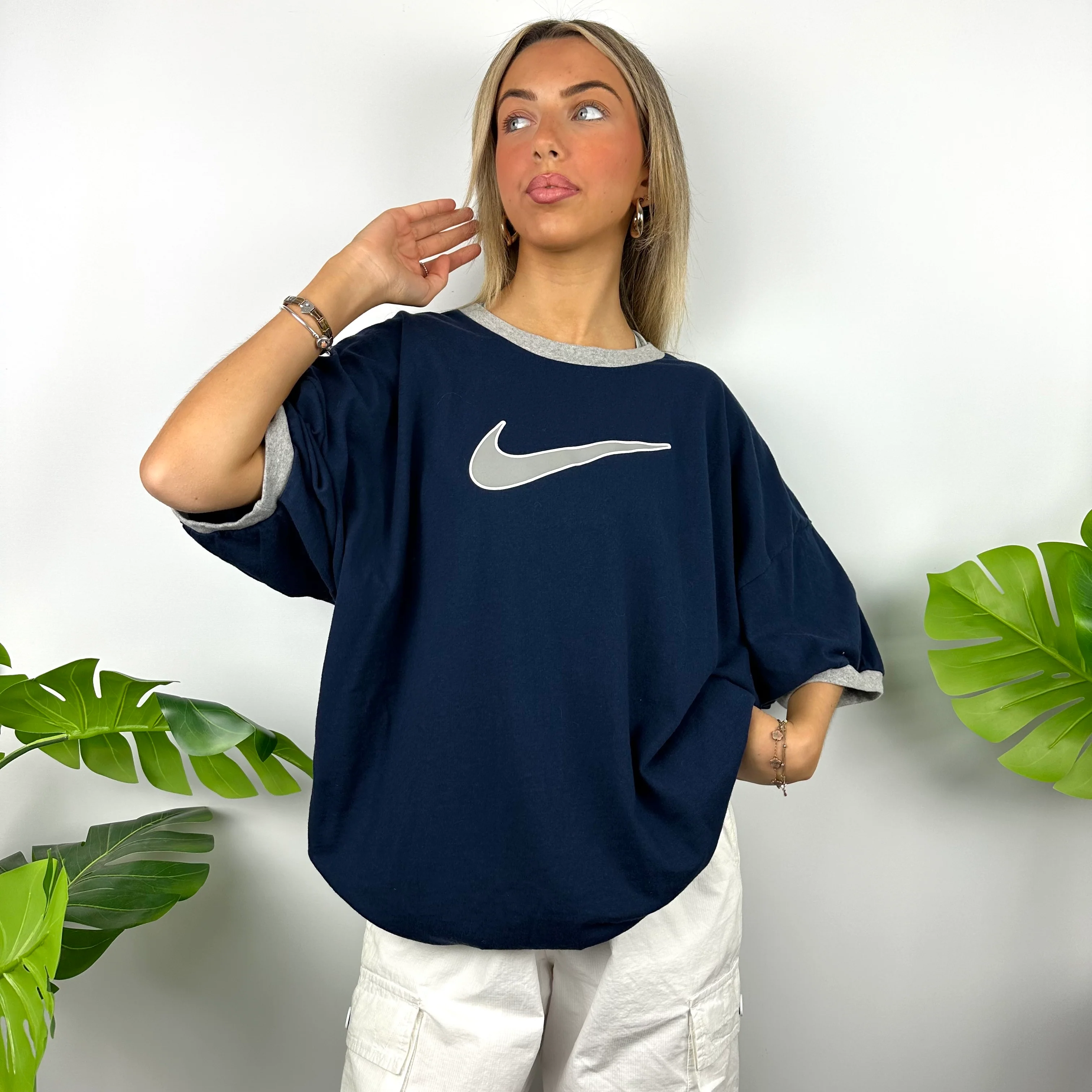 Nike Navy Swoosh T Shirt (XXL) - Image 5