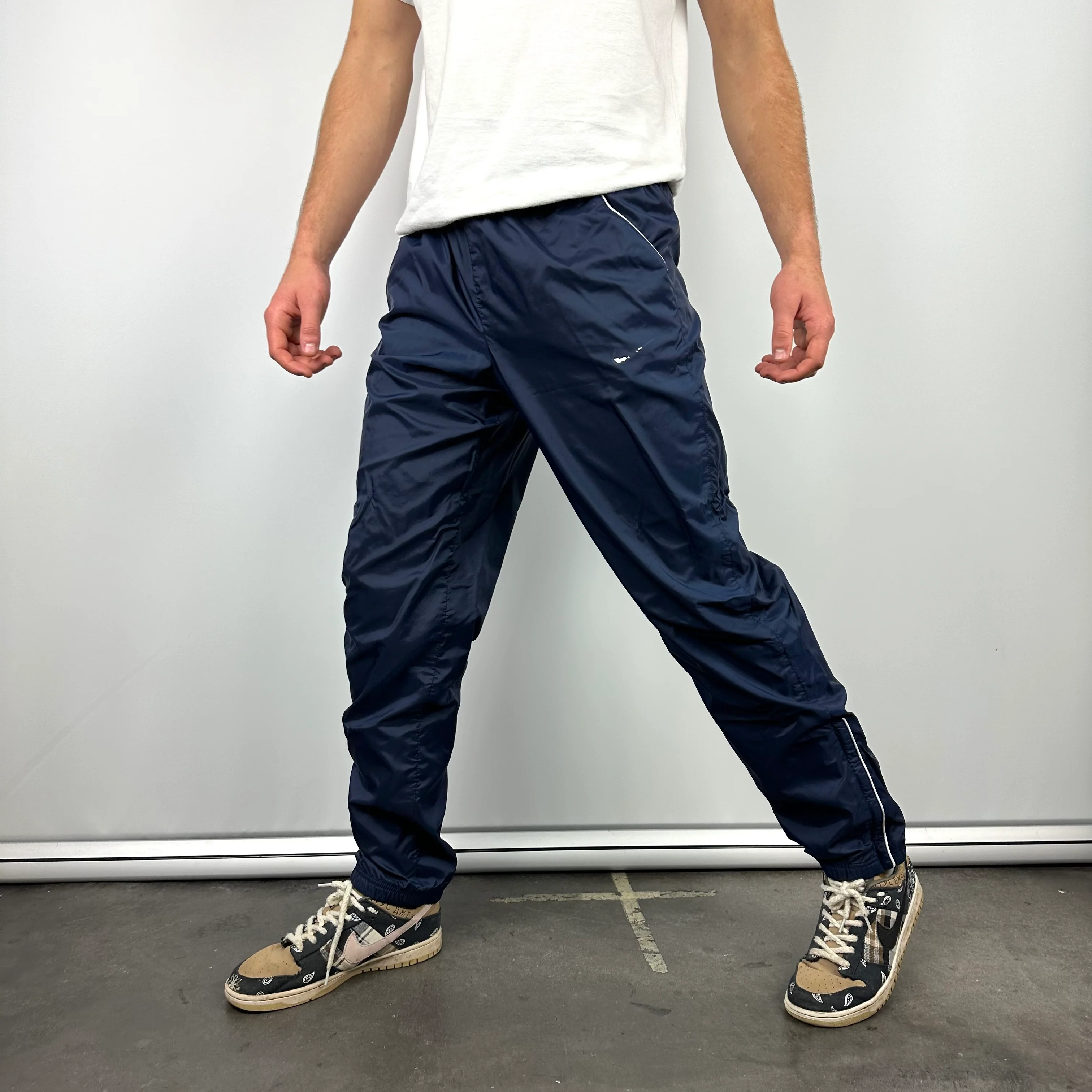 Nike Navy Swoosh Track Pants (M)