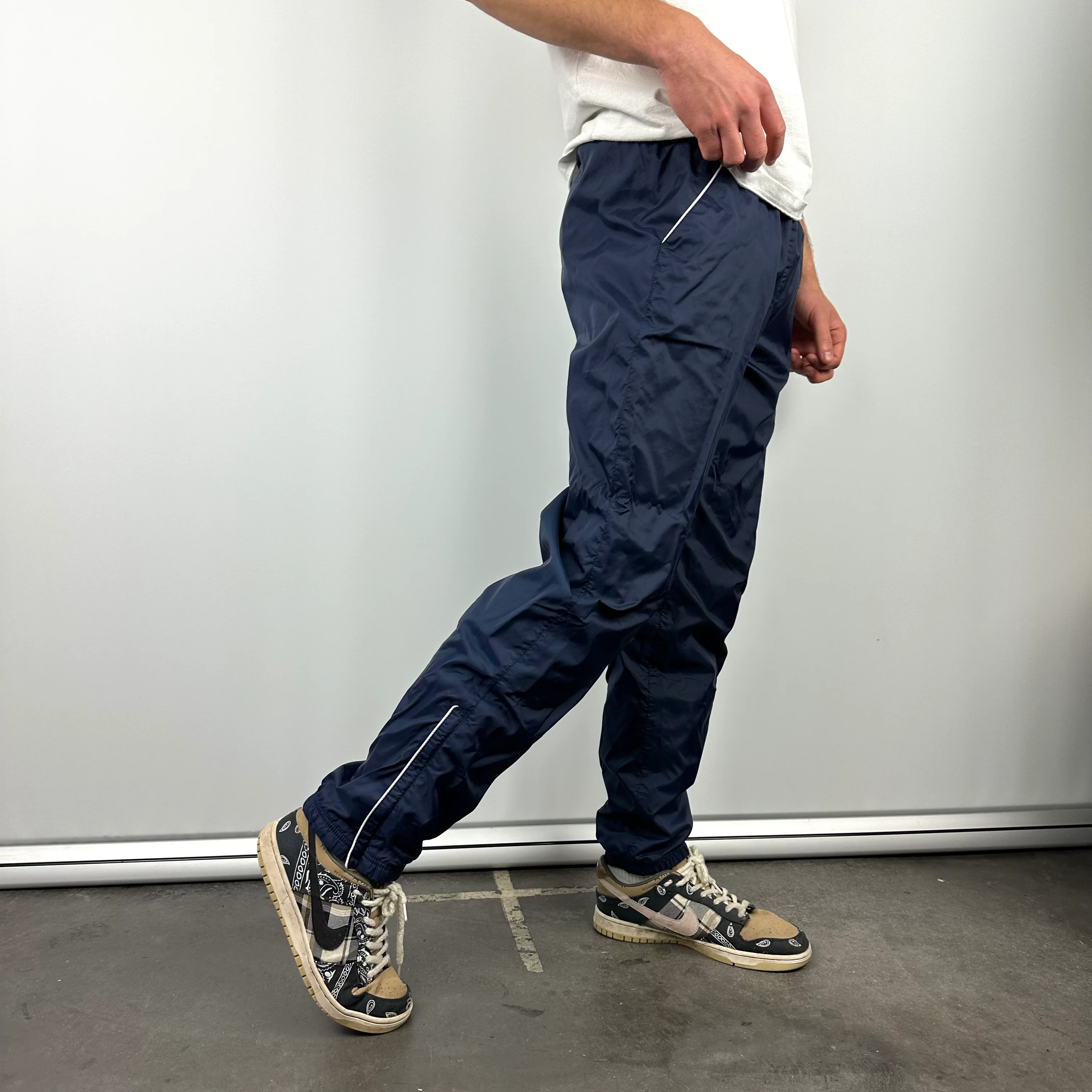 Nike Navy Swoosh Track Pants (M) - Image 6