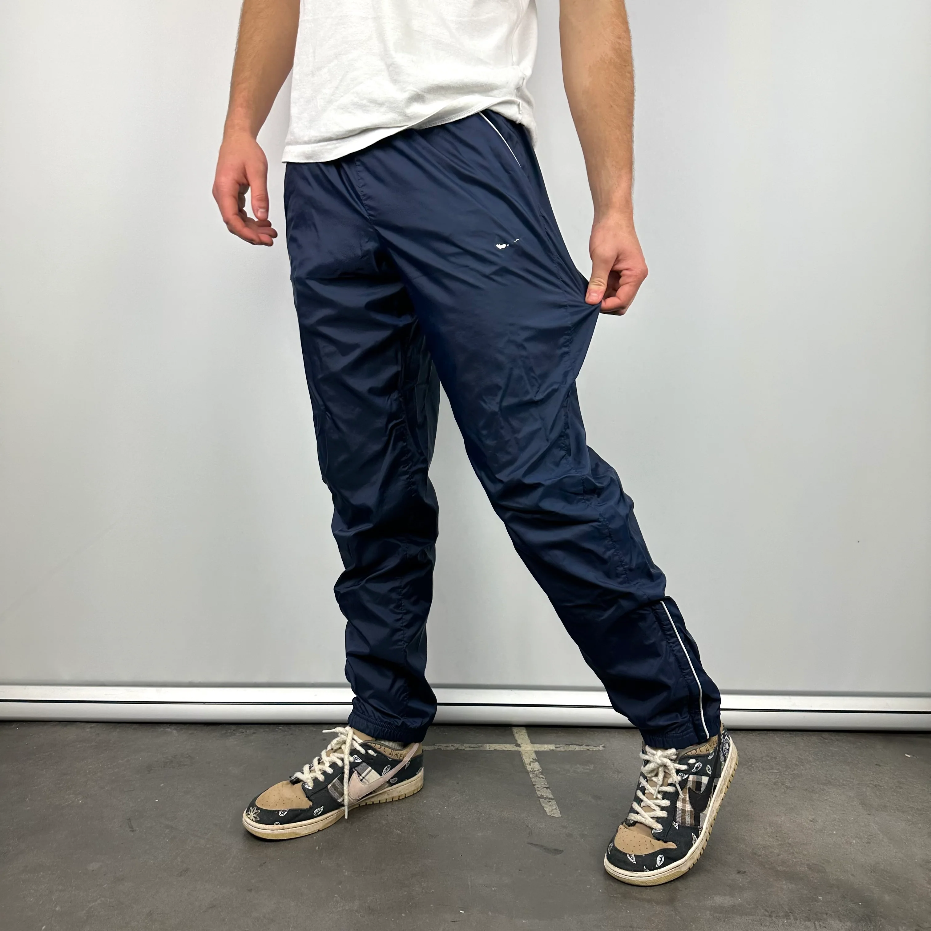Nike Navy Swoosh Track Pants (M) - Image 7