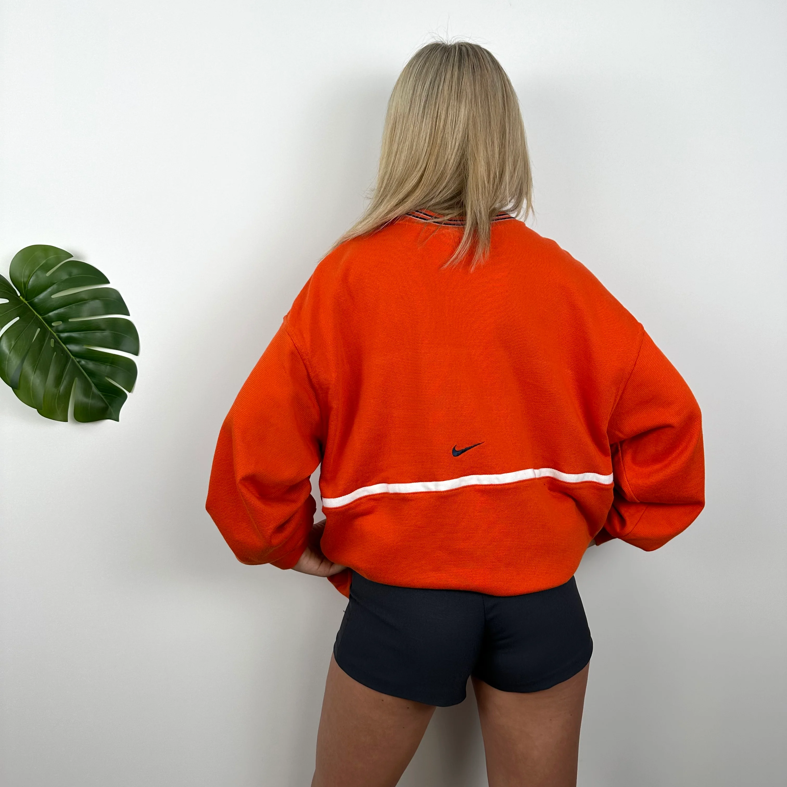 Nike Orange Embroidered Spell out Sweatshirt (XL) - Image 5