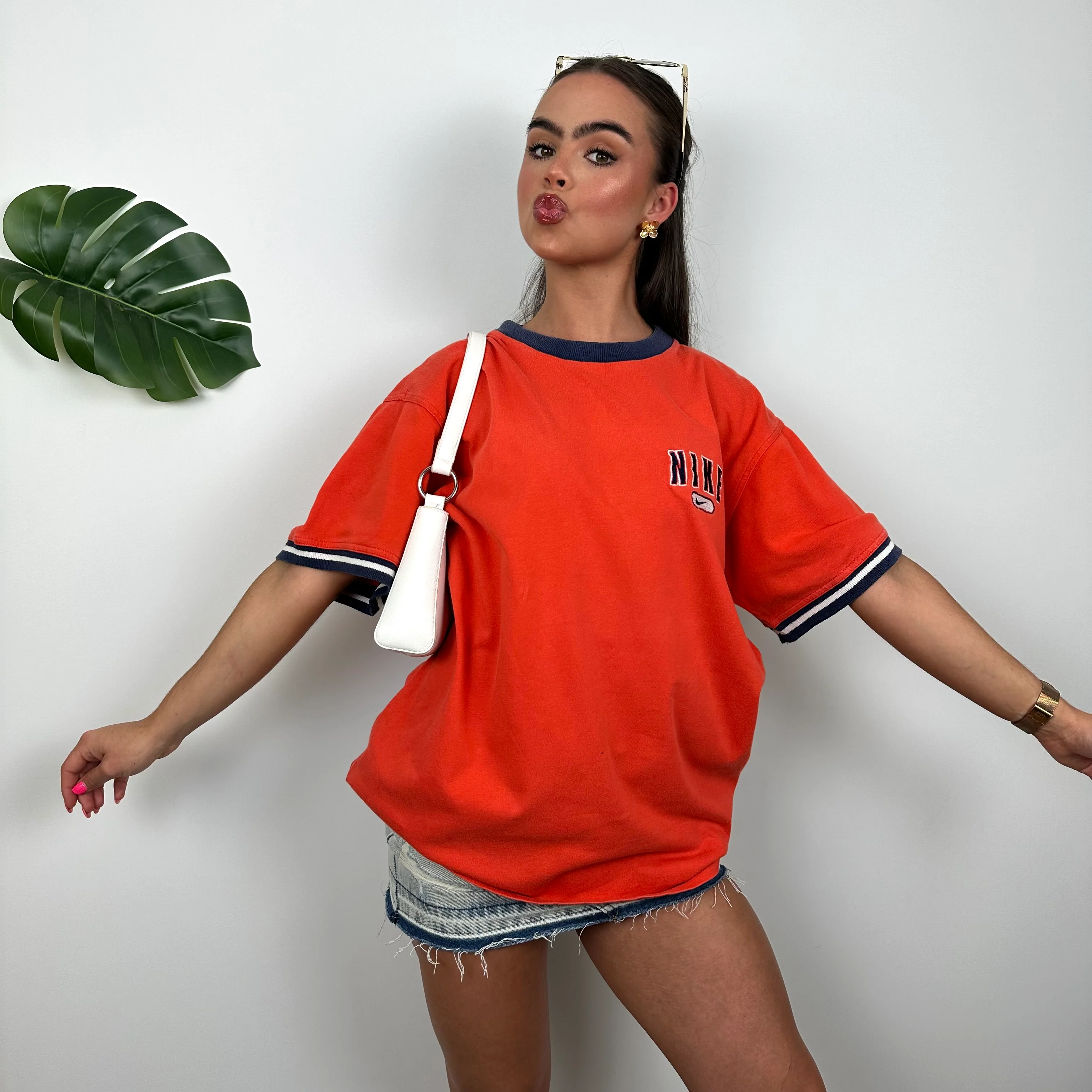 Nike Orange Spell Out T Shirt (L) - Image 2