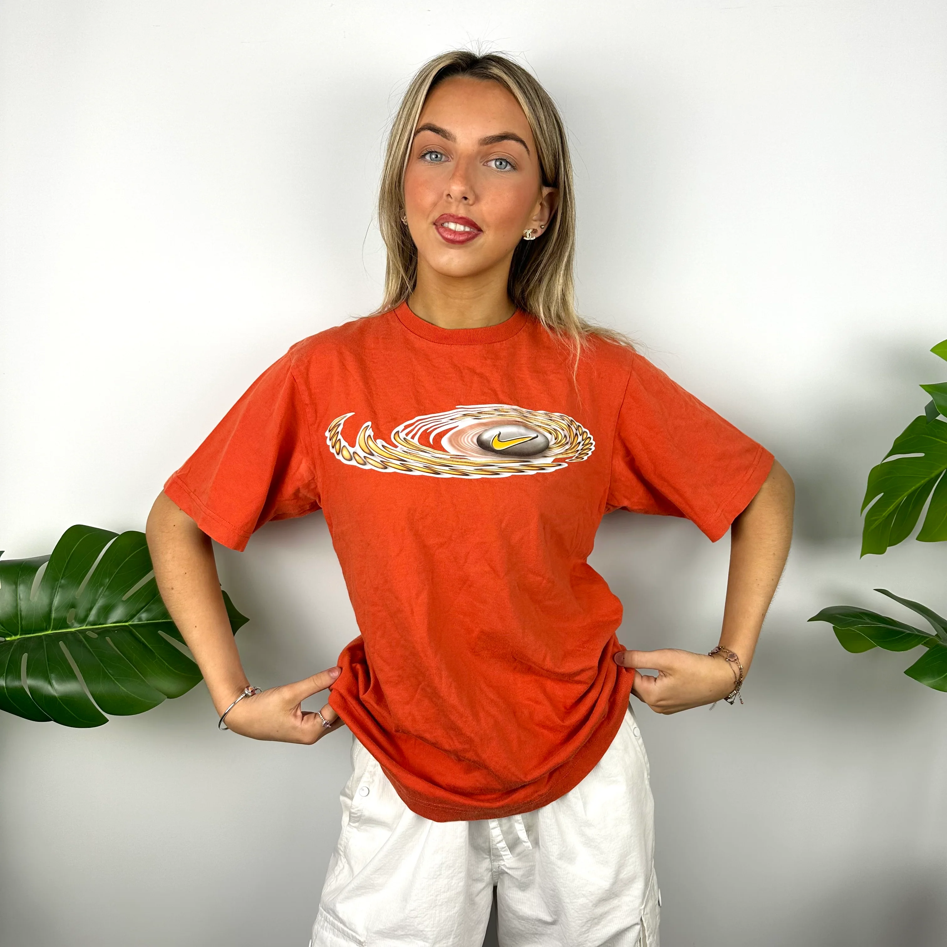 Nike Orange Swoosh T Shirt (S) - Image 4