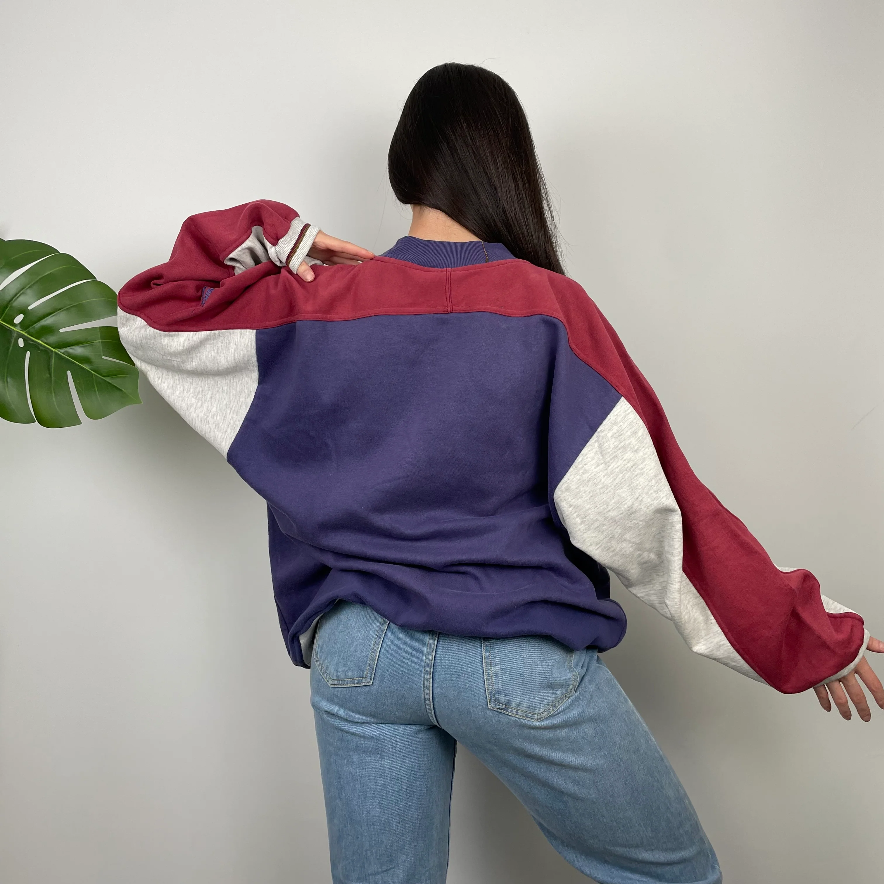 Nike Purple Embroidered Spell Out Sweatshirt (XL) - Image 7