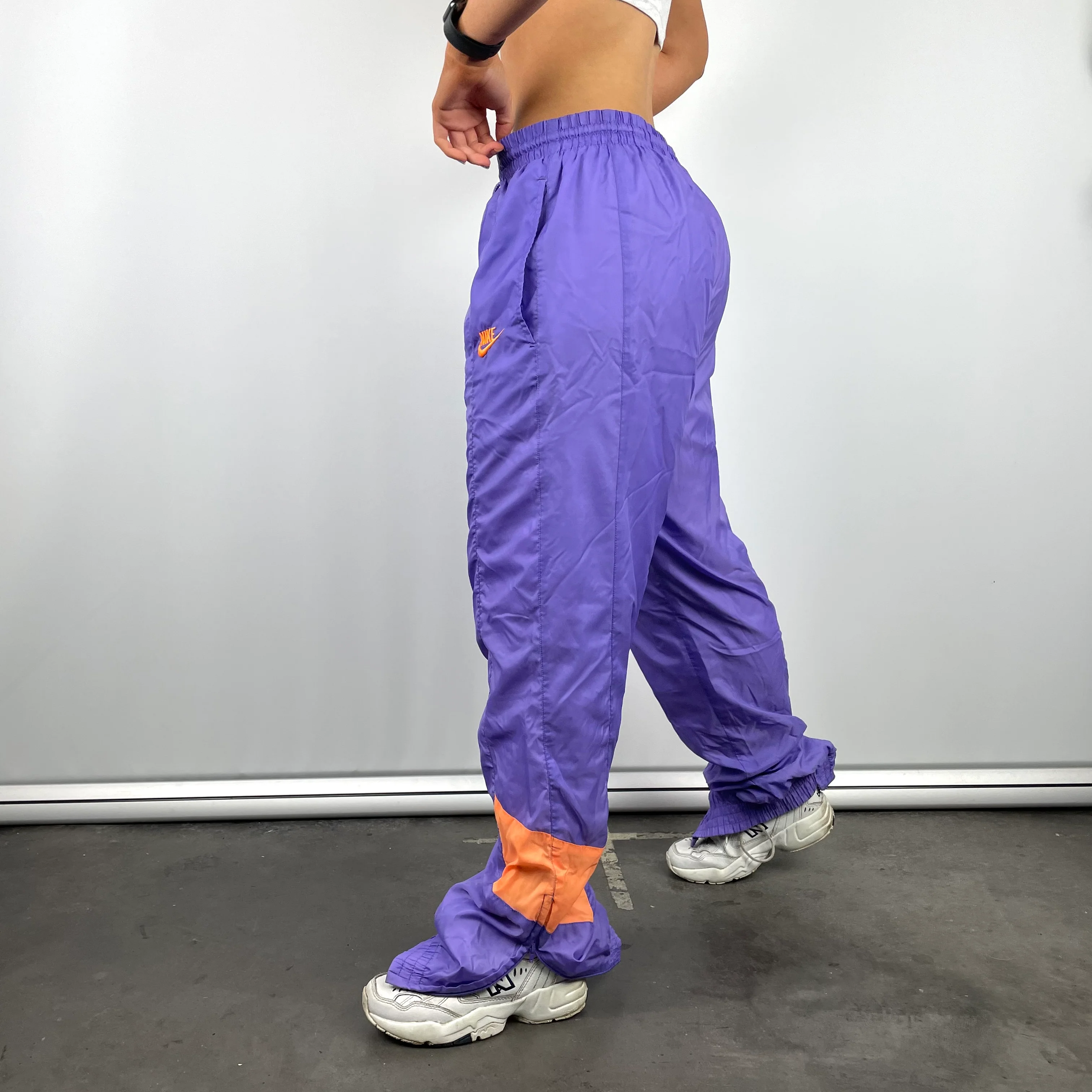 Nike Purple Embroidered Spell Out Track Pants (M) - Image 4
