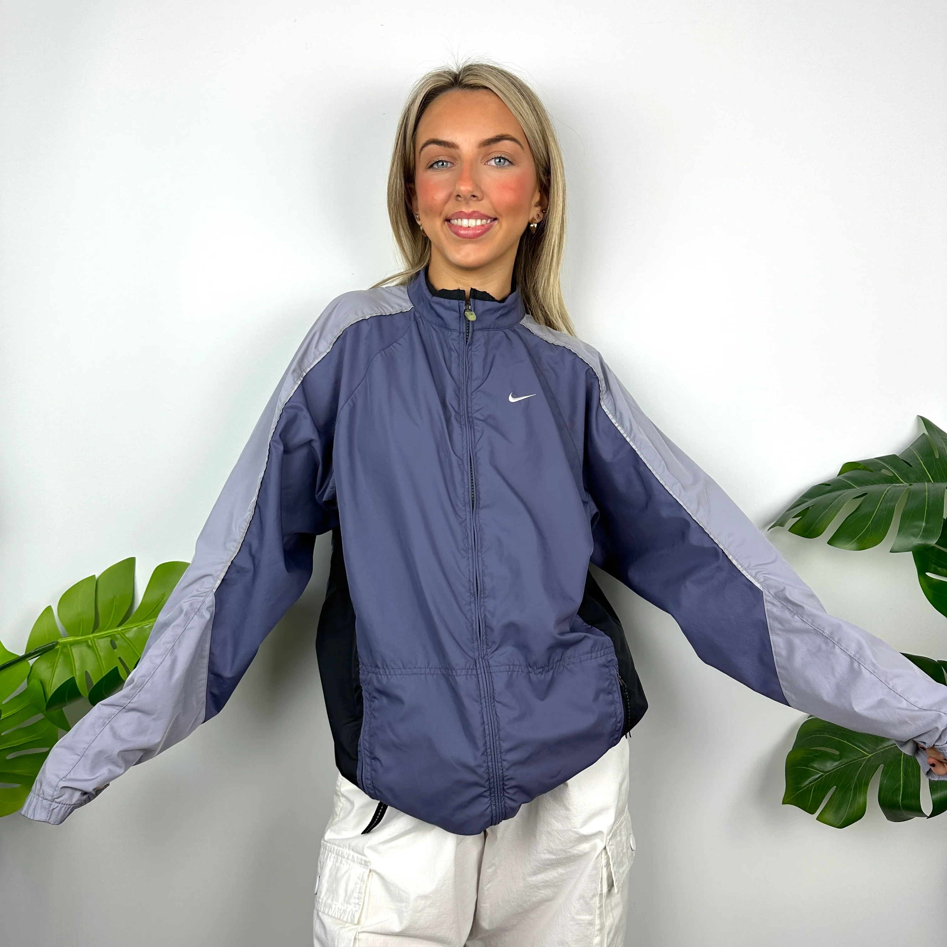 Nike Purple Embroidered Swoosh Windbreaker Jacket (L) - Image 6