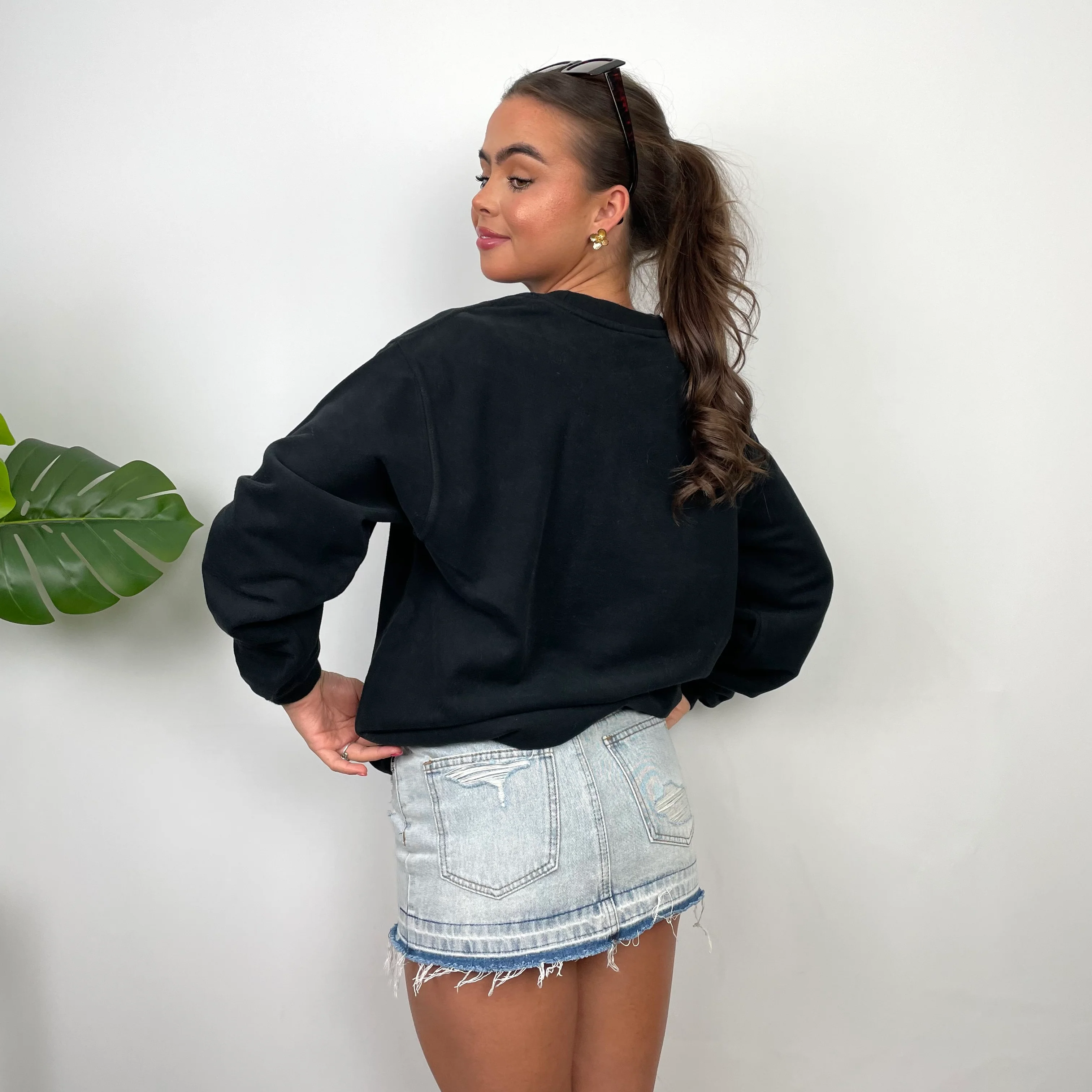 Nike RARE Black Embroidered Spell Out Sweatshirt (L) - Image 7