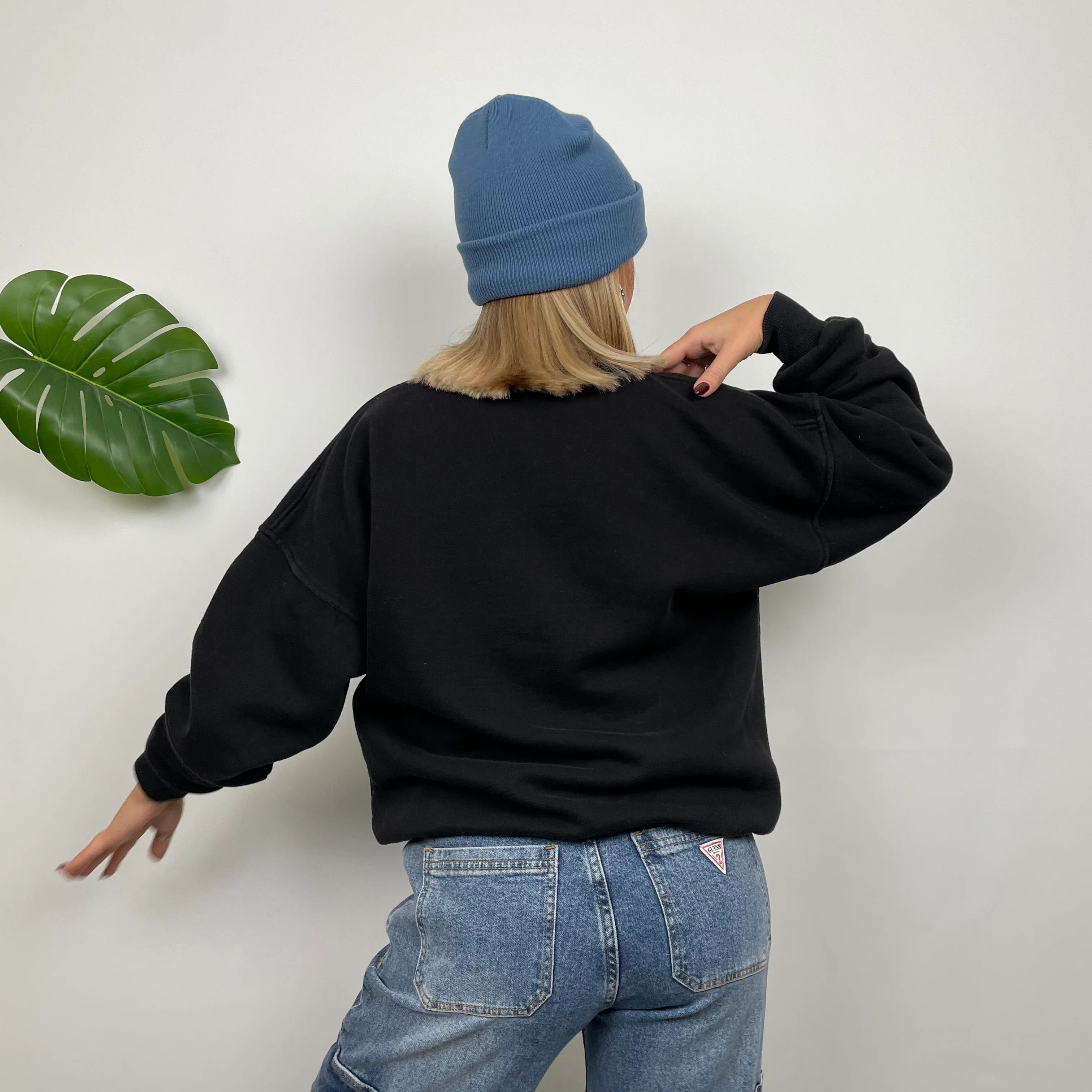 Nike RARE Black Embroidered Spell Out Sweatshirt (M) - Image 8