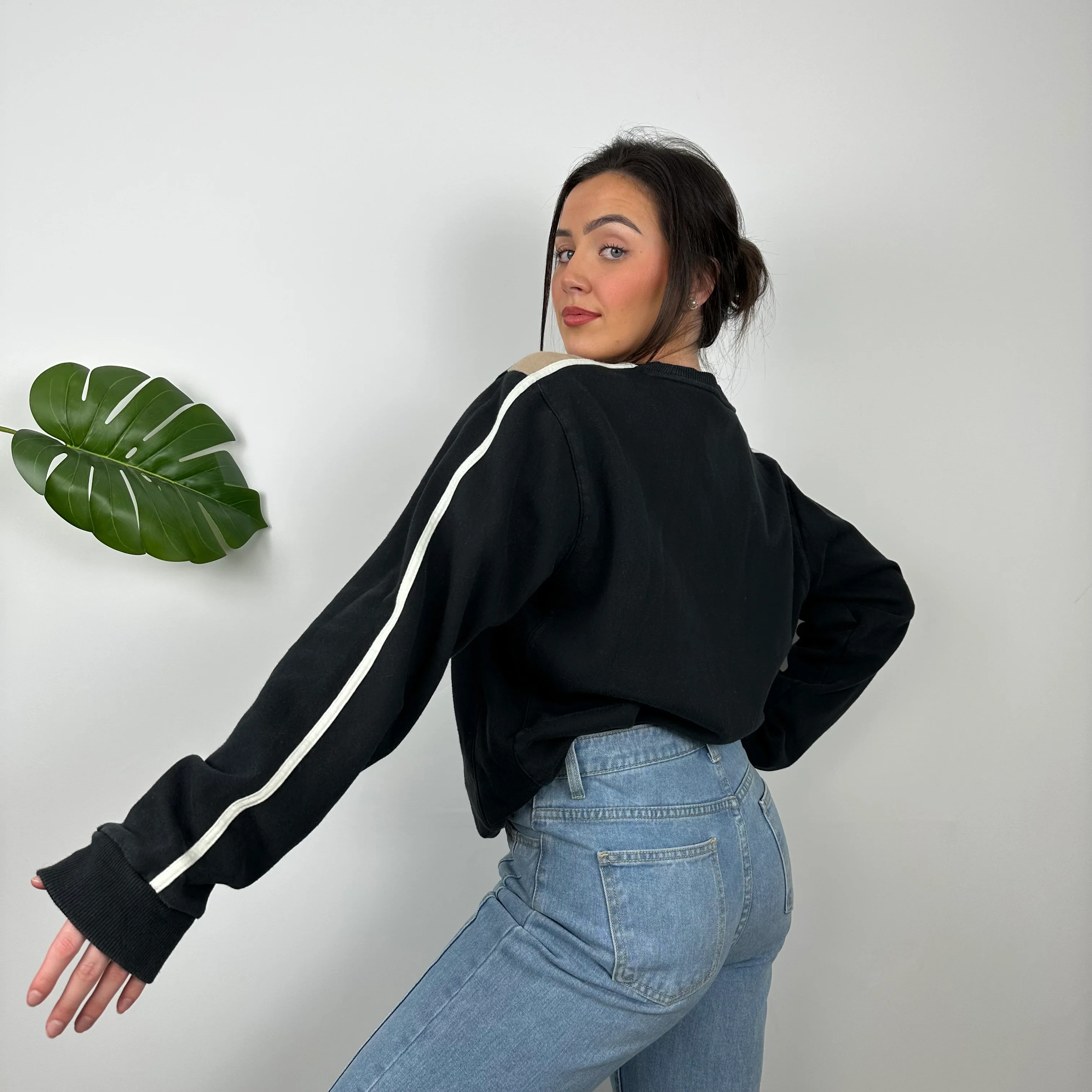 Nike RARE Black Embroidered Spell Out Sweatshirt (M) - Image 6