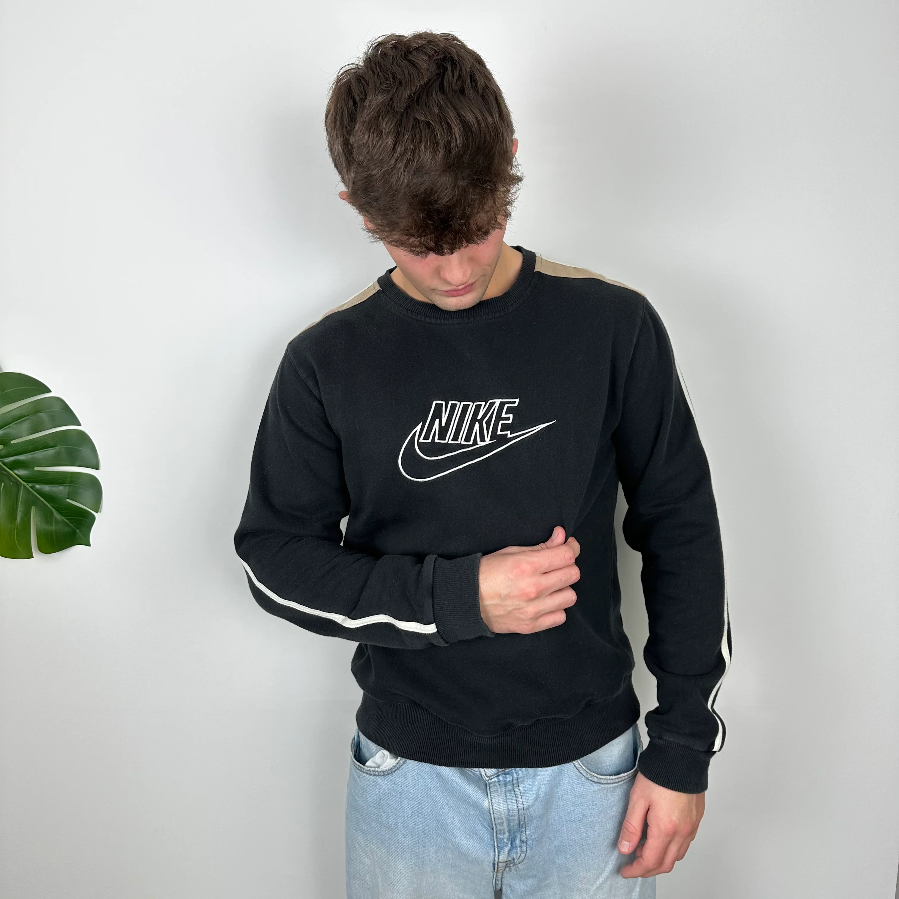Nike RARE Black Embroidered Spell Out Sweatshirt (M)