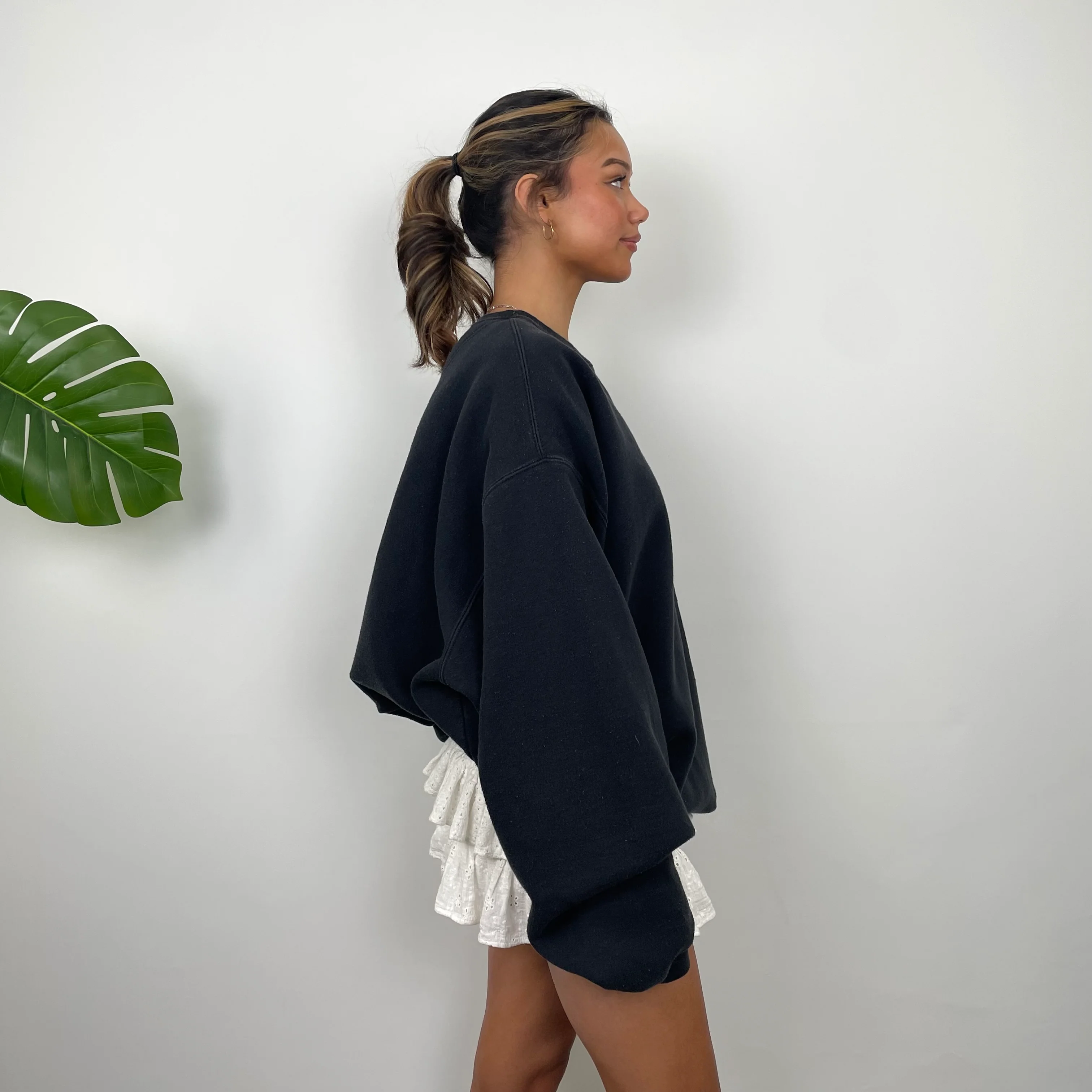 Nike RARE Black Embroidered Spell Out Sweatshirt (XXL) - Image 7