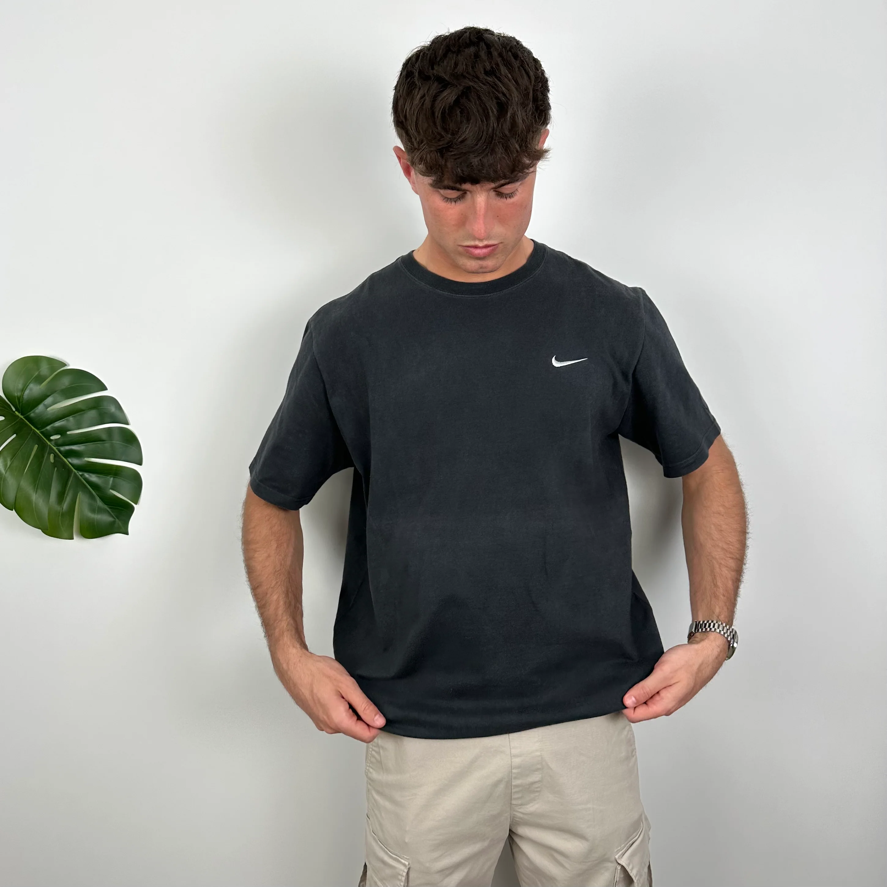 Nike RARE Black Embroidered Swoosh T Shirt (XL) - Image 2