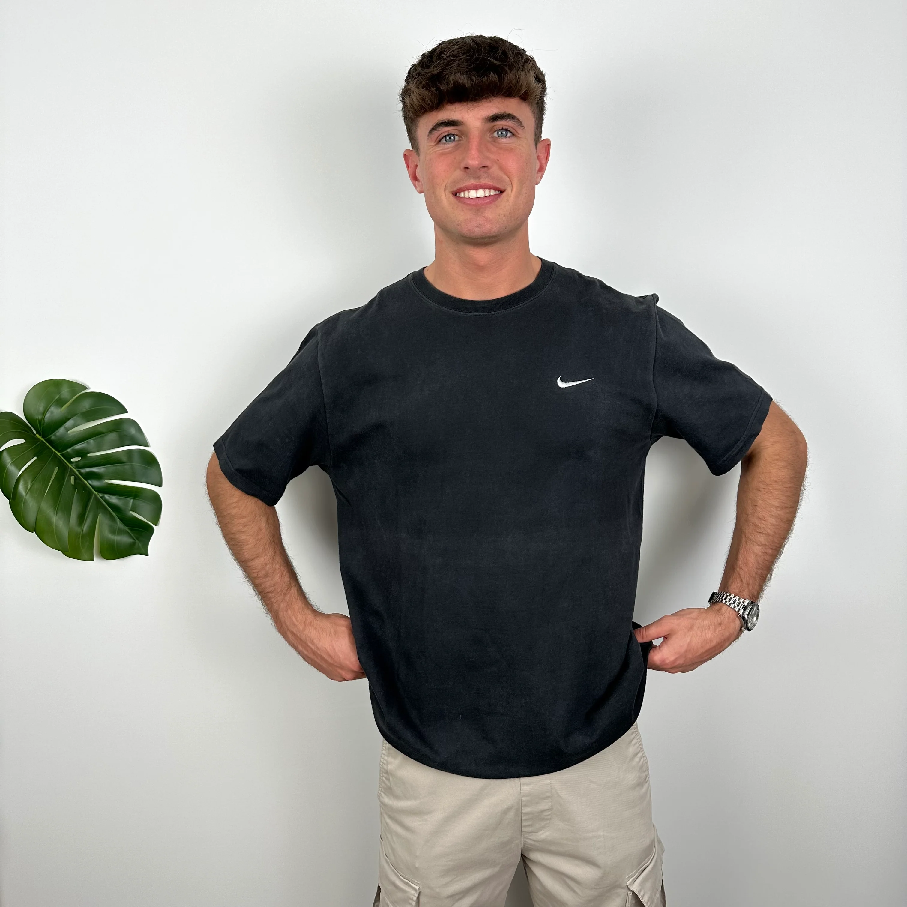 Nike RARE Black Embroidered Swoosh T Shirt (XL) - Image 3