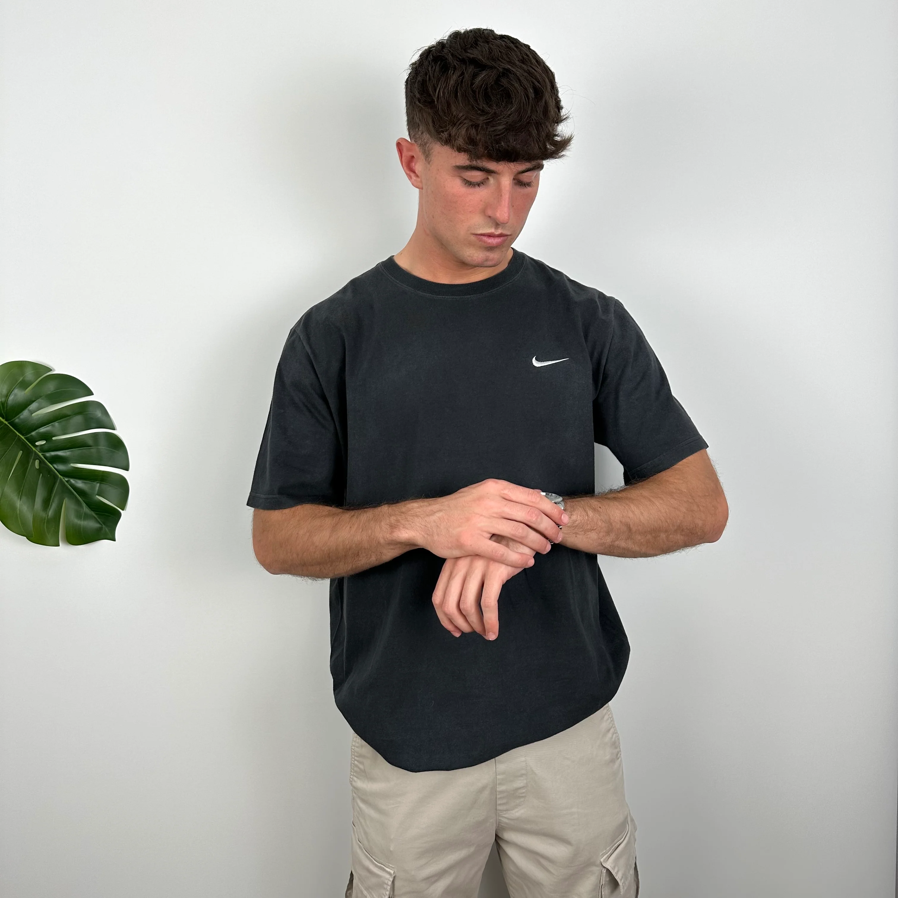 Nike RARE Black Embroidered Swoosh T Shirt (XL) - Image 5
