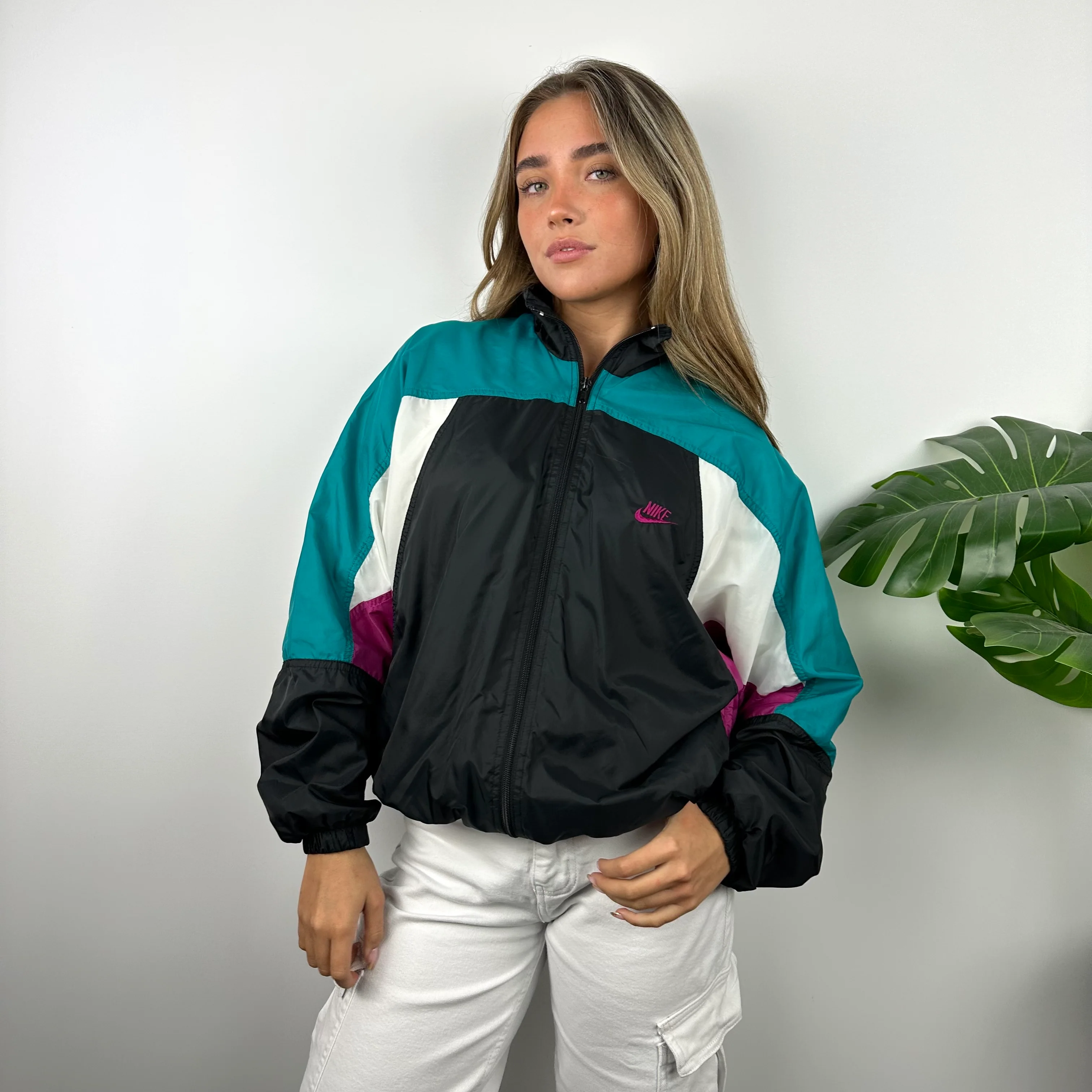 Nike Colour Block Embroidered Spell Out Windbreaker Jacket (S) - Image 6