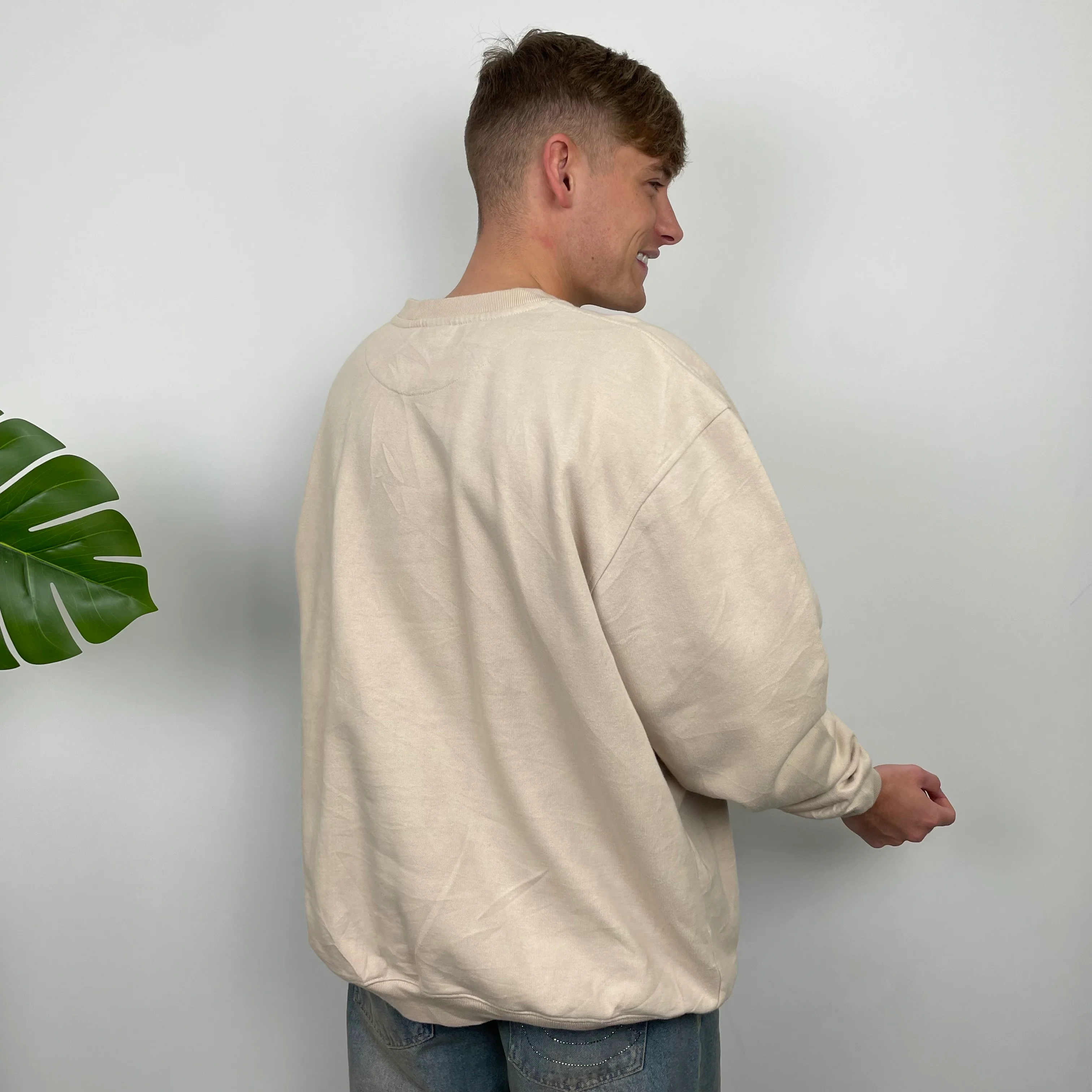 Nike RARE Cream Embroidered Swoosh Sweatshirt (XL) - Image 8