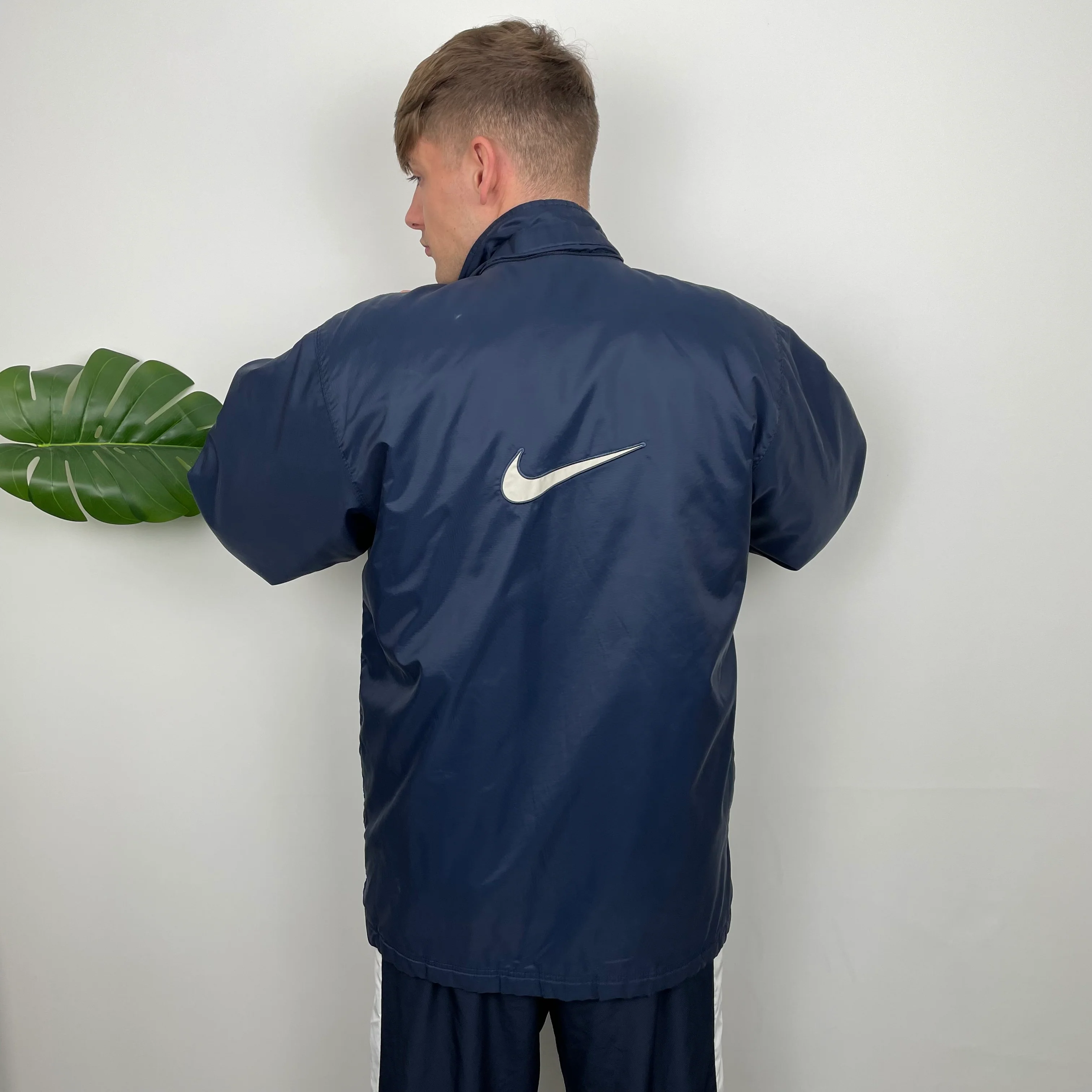 Nike RARE Navy Embroidered Swoosh Padded Jacket (XL) - Image 6