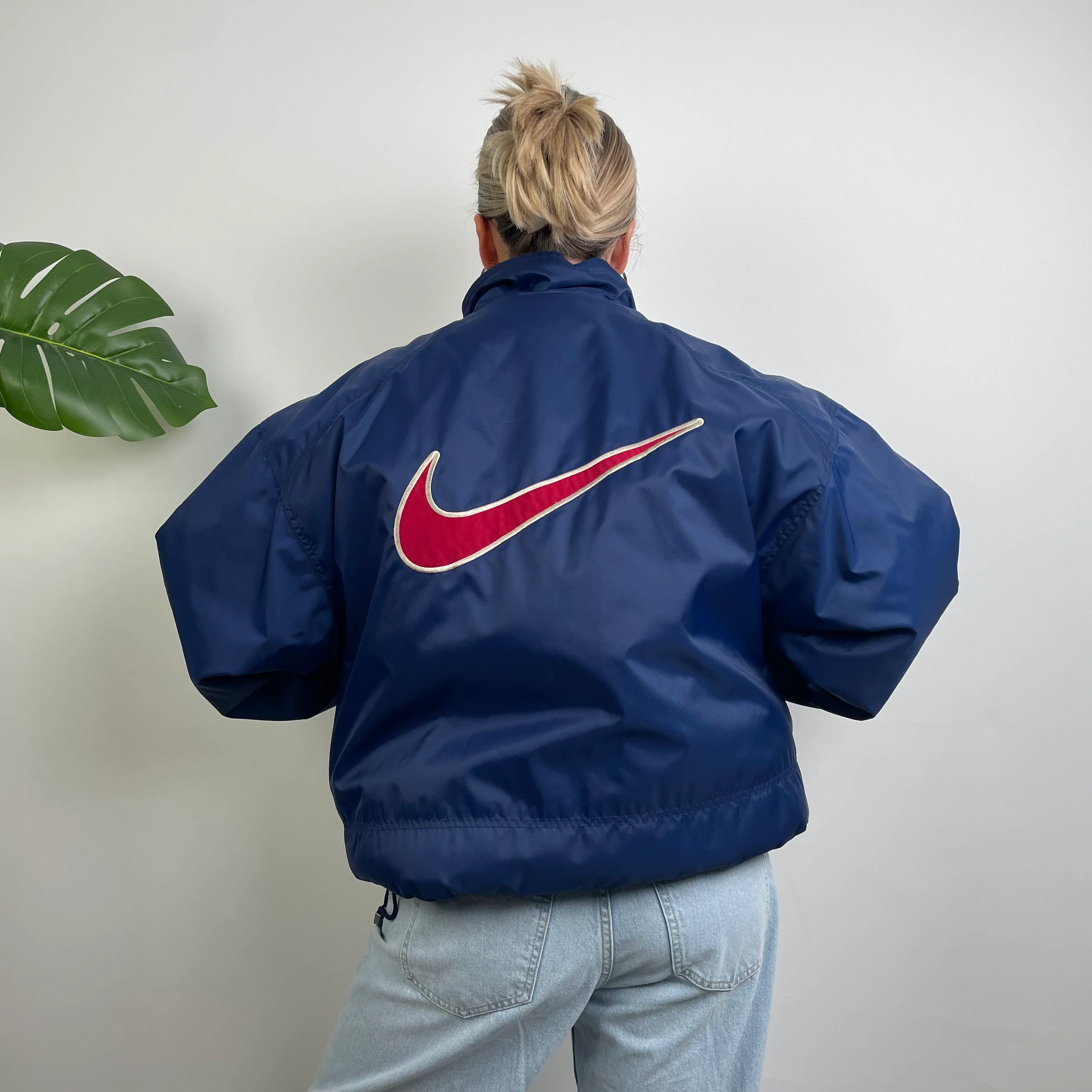 Nike RARE Navy Embroidered Swoosh Padded Jacket (XXL) - Image 5