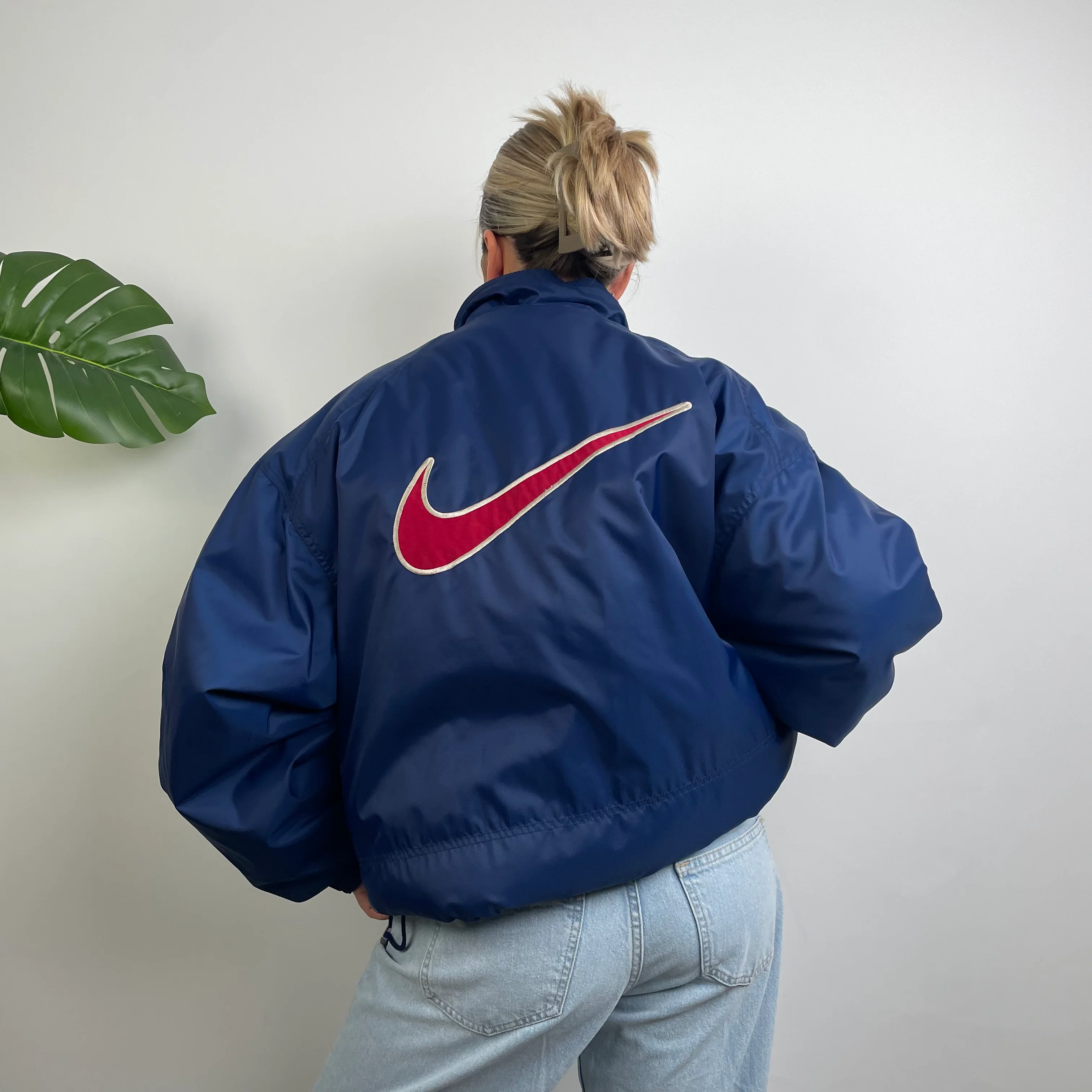 Nike RARE Navy Embroidered Swoosh Padded Jacket (XXL) - Image 9