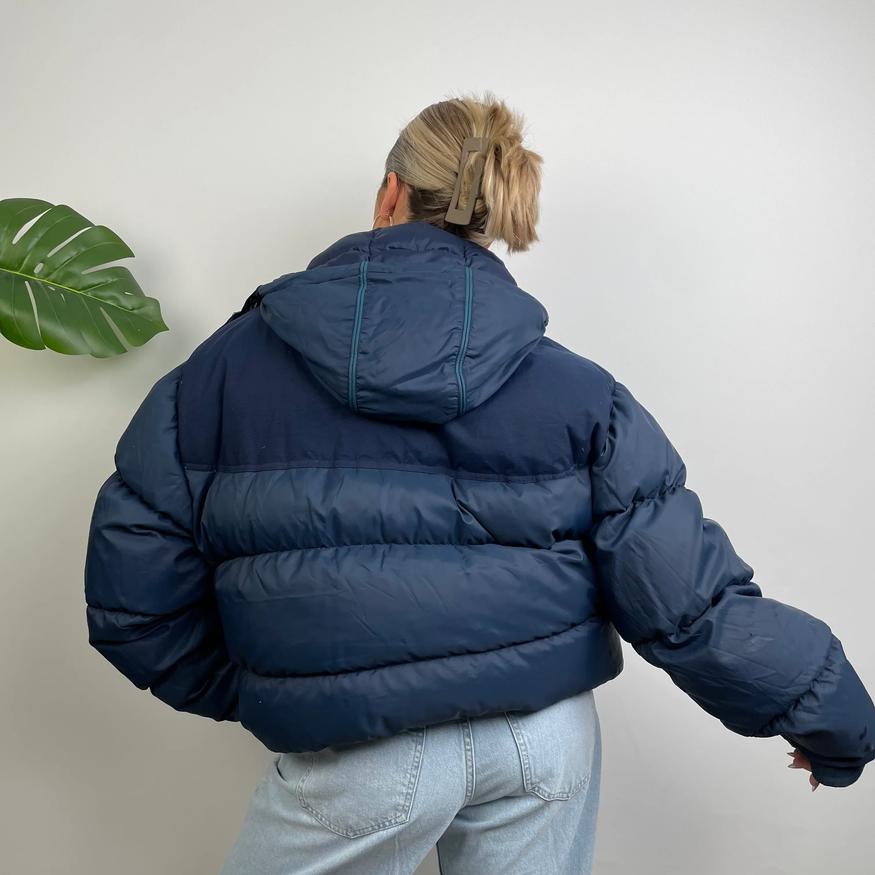 Nike RARE Navy Embroidered Swoosh Puffer Jacket (XL) - Image 6