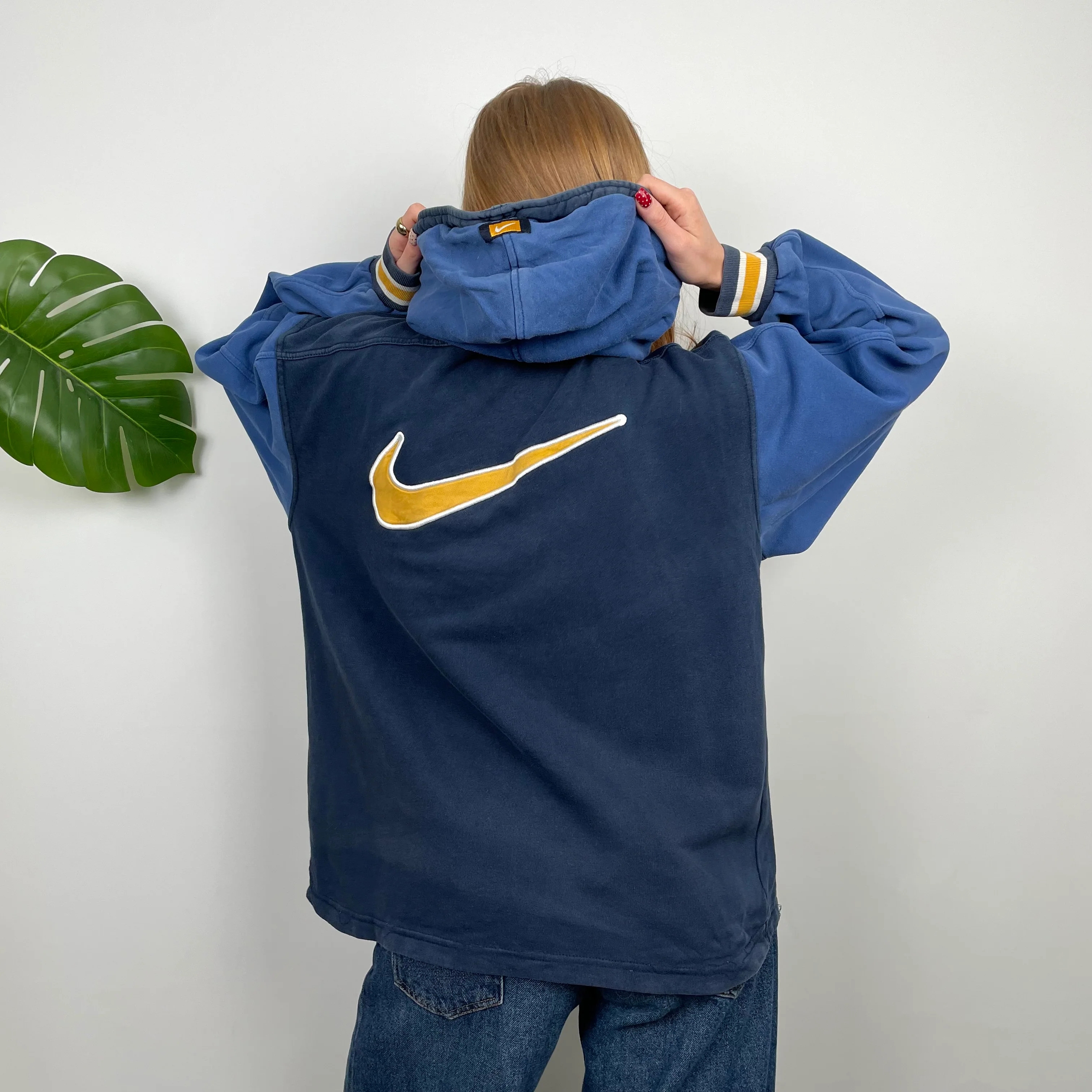 Nike RARE Navy Embroidered Swoosh Quarter Zip (M) - Image 4