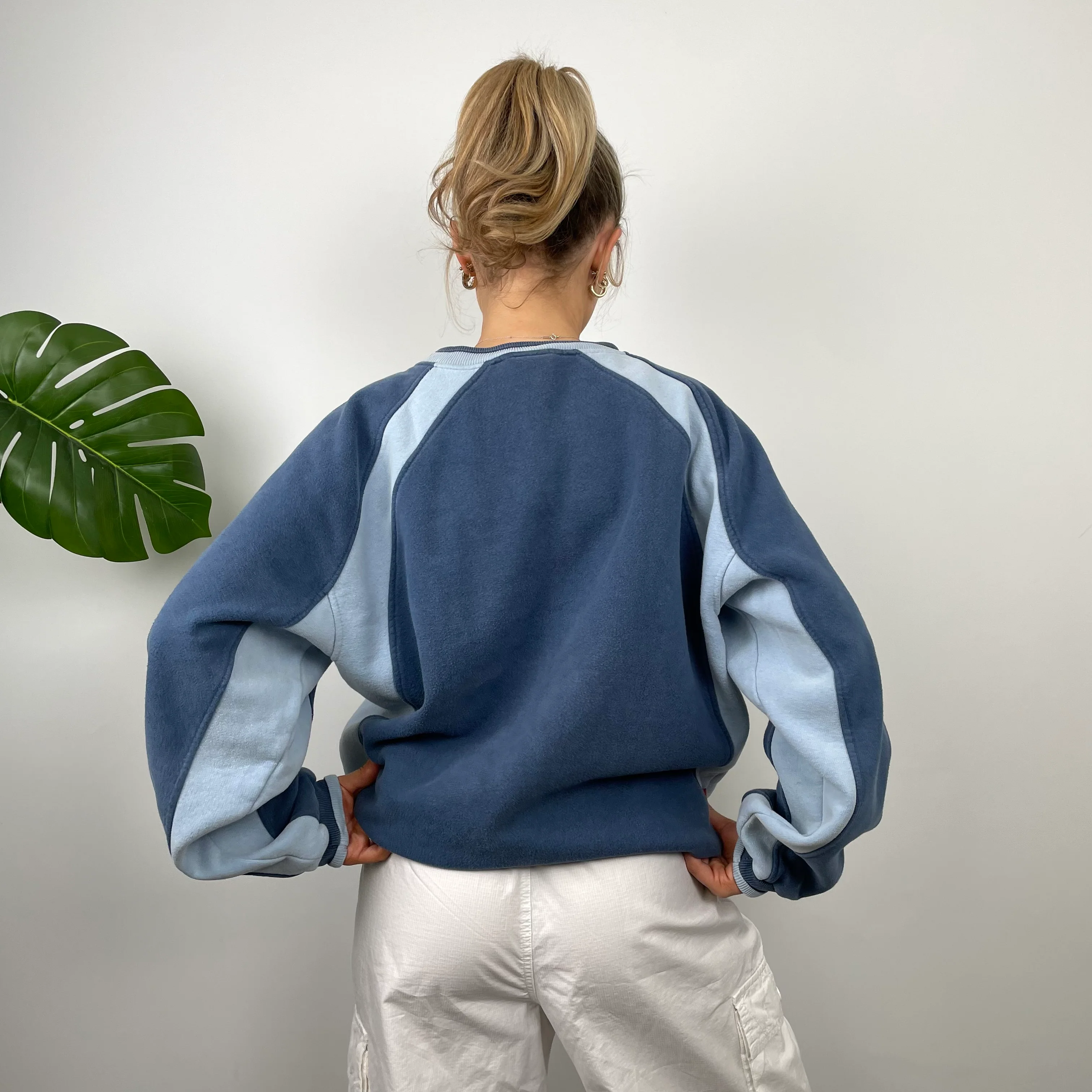 Nike RARE Navy Embroidered Swoosh Sweatshirt (L) - Image 7