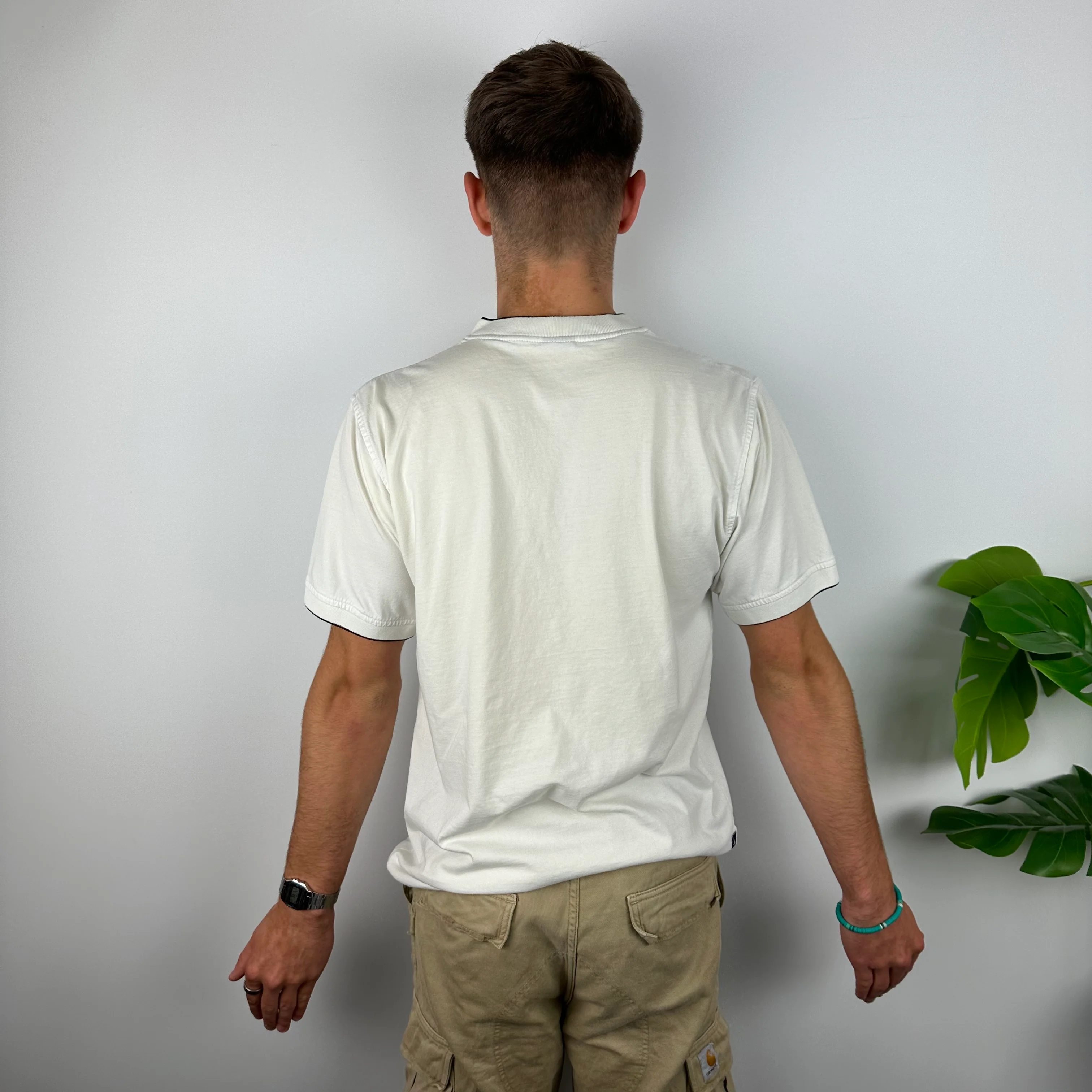 Nike White Embroidered Swoosh T Shirt (L) - Image 4