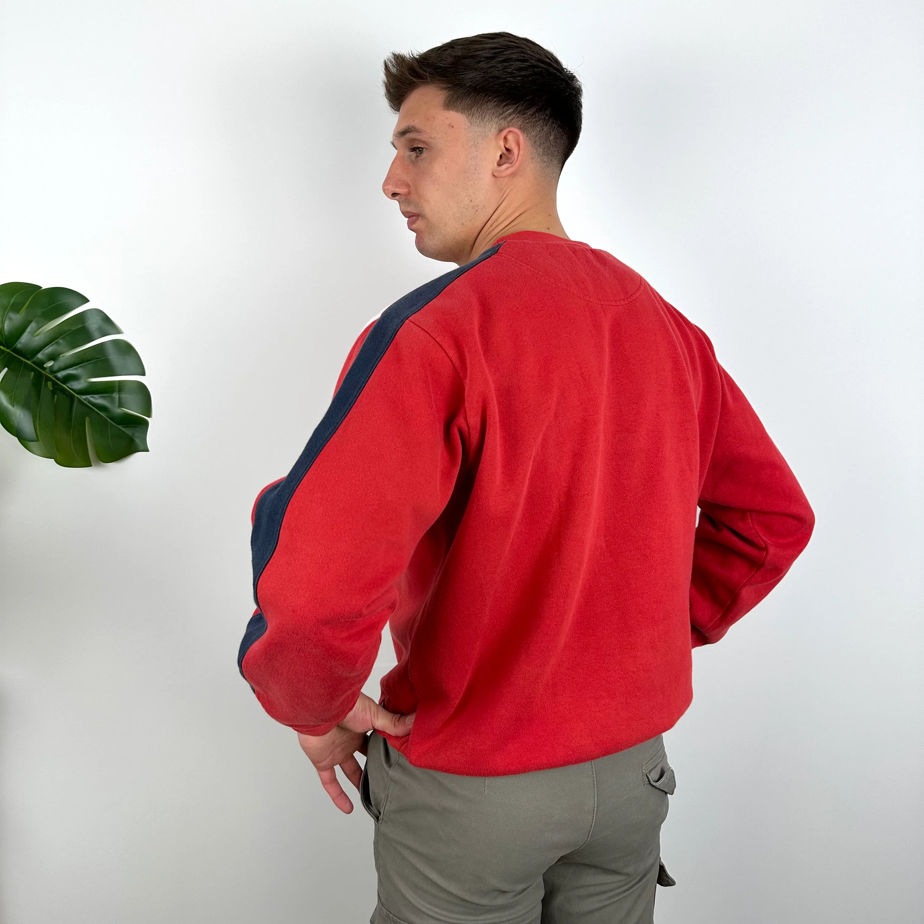 Nike Red Embroidered Spell Out Sweatshirt (M) - Image 6