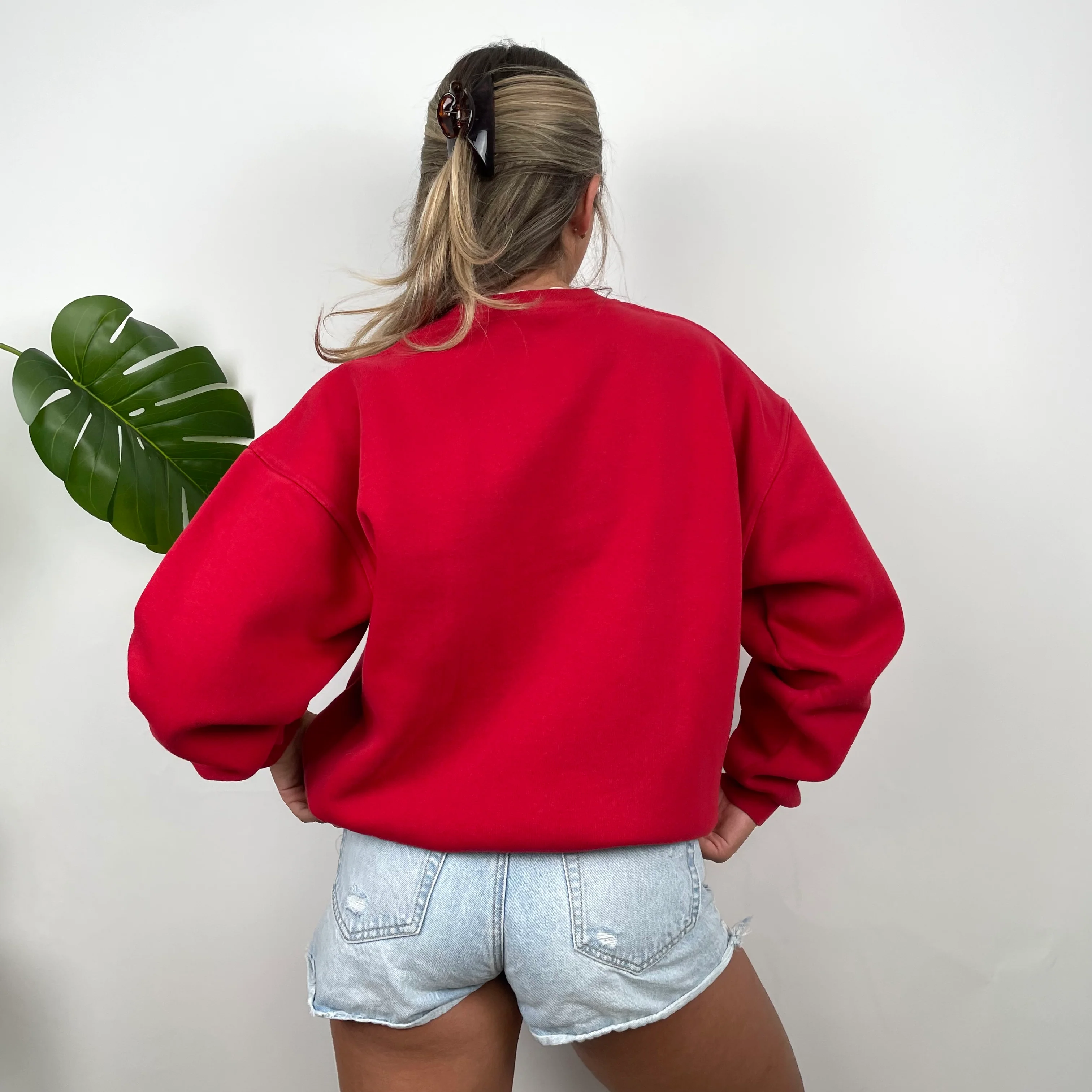 Nike Red Embroidered Spell Out Sweatshirt (L) - Image 5