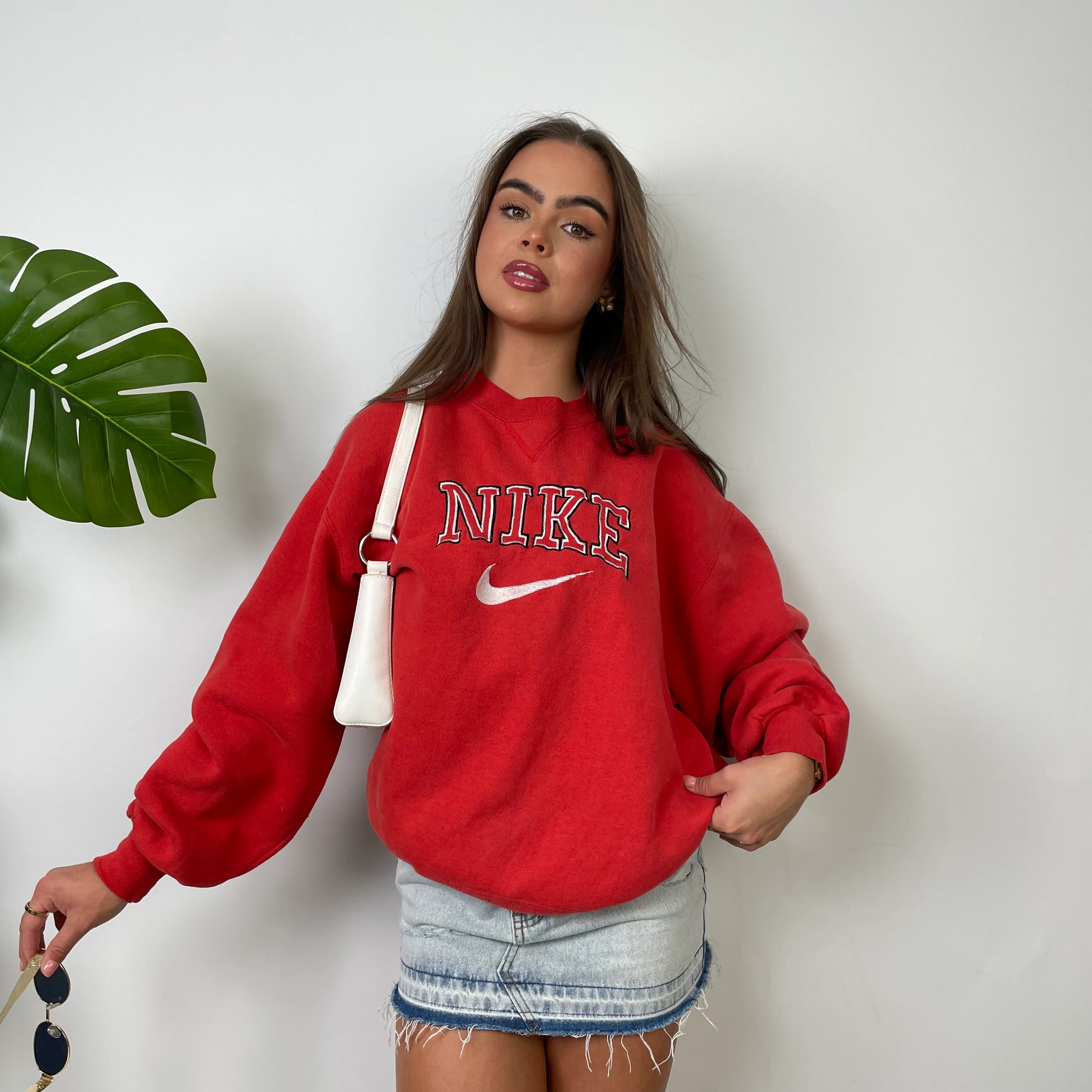 Nike Red Embroidered Spell Out Sweatshirt (L) - Image 2