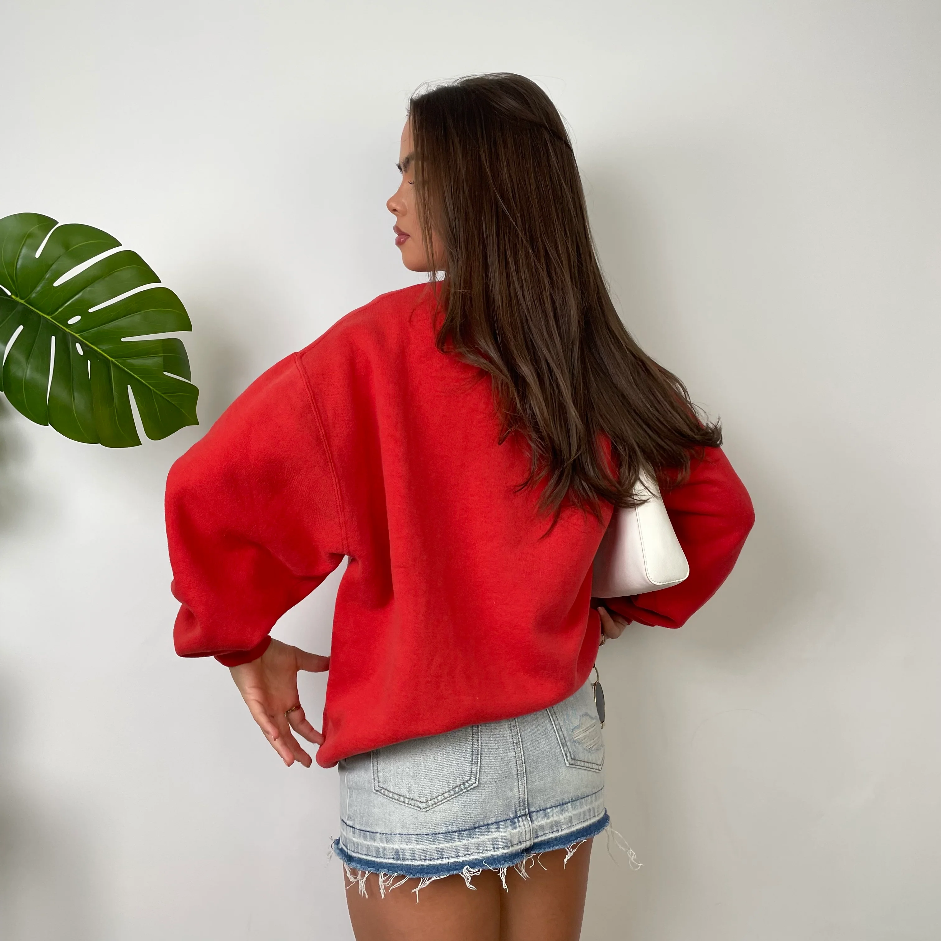 Nike Red Embroidered Spell Out Sweatshirt (L) - Image 5