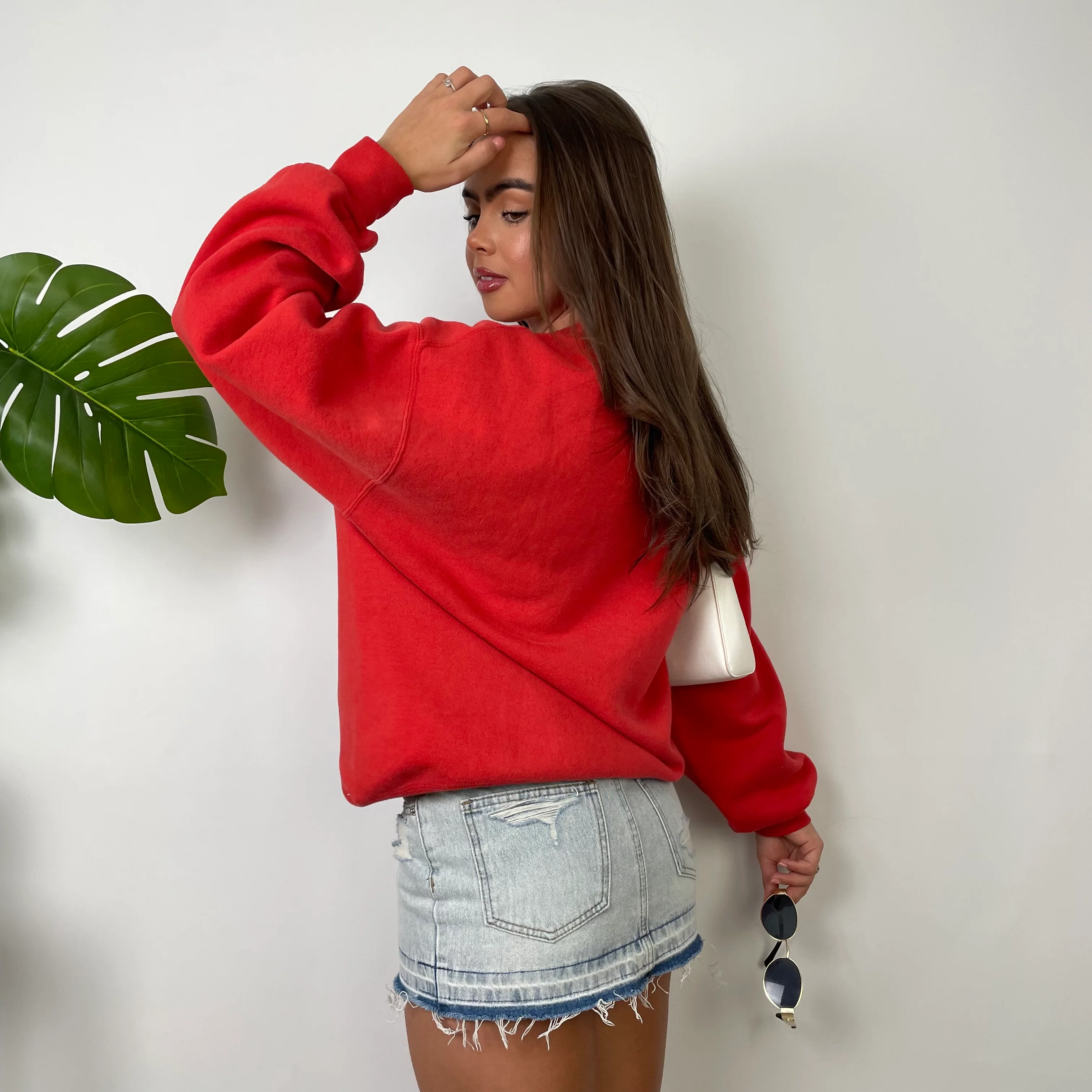 Nike Red Embroidered Spell Out Sweatshirt (L) - Image 7