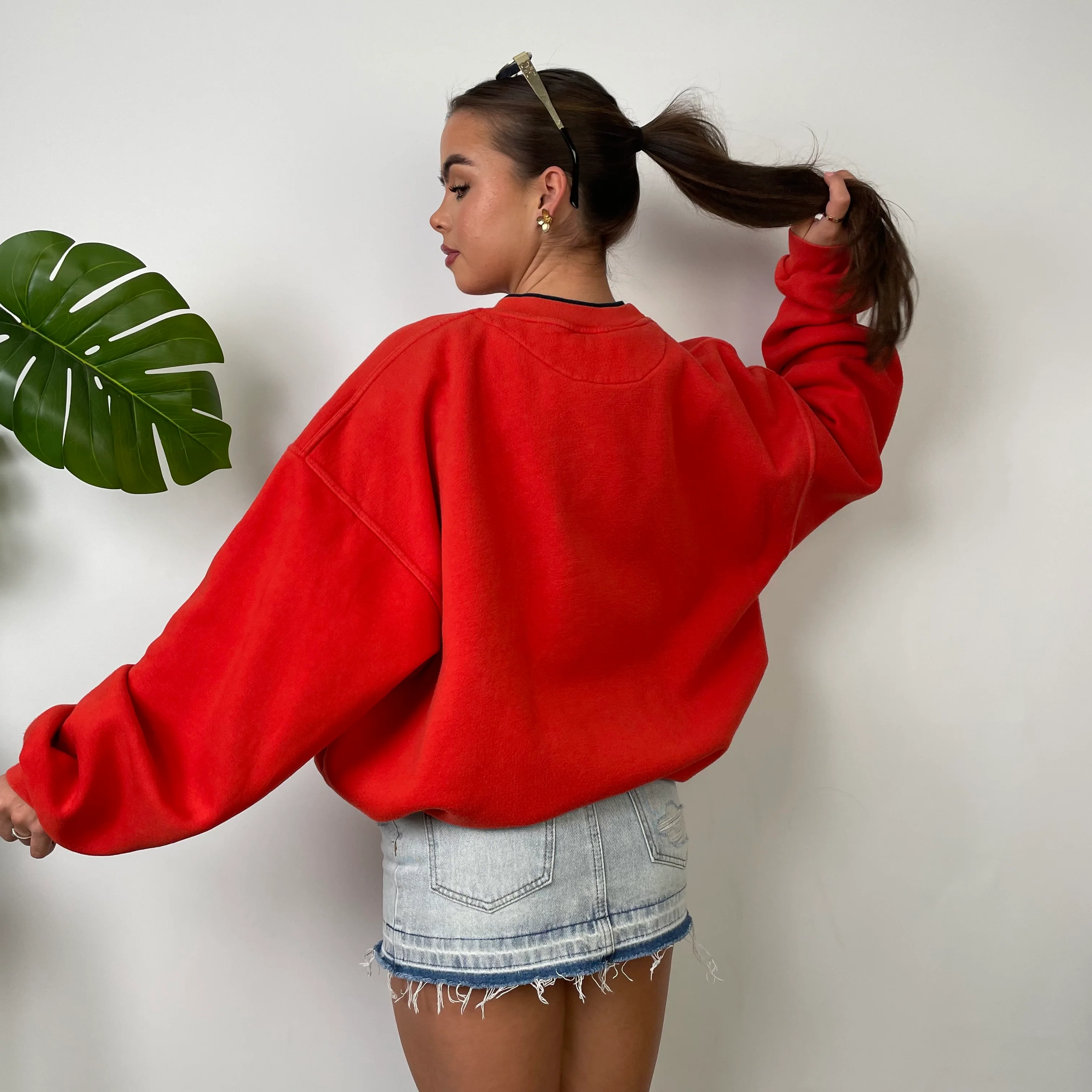 Nike Red Embroidered Spell Out Sweatshirt (L) - Image 3