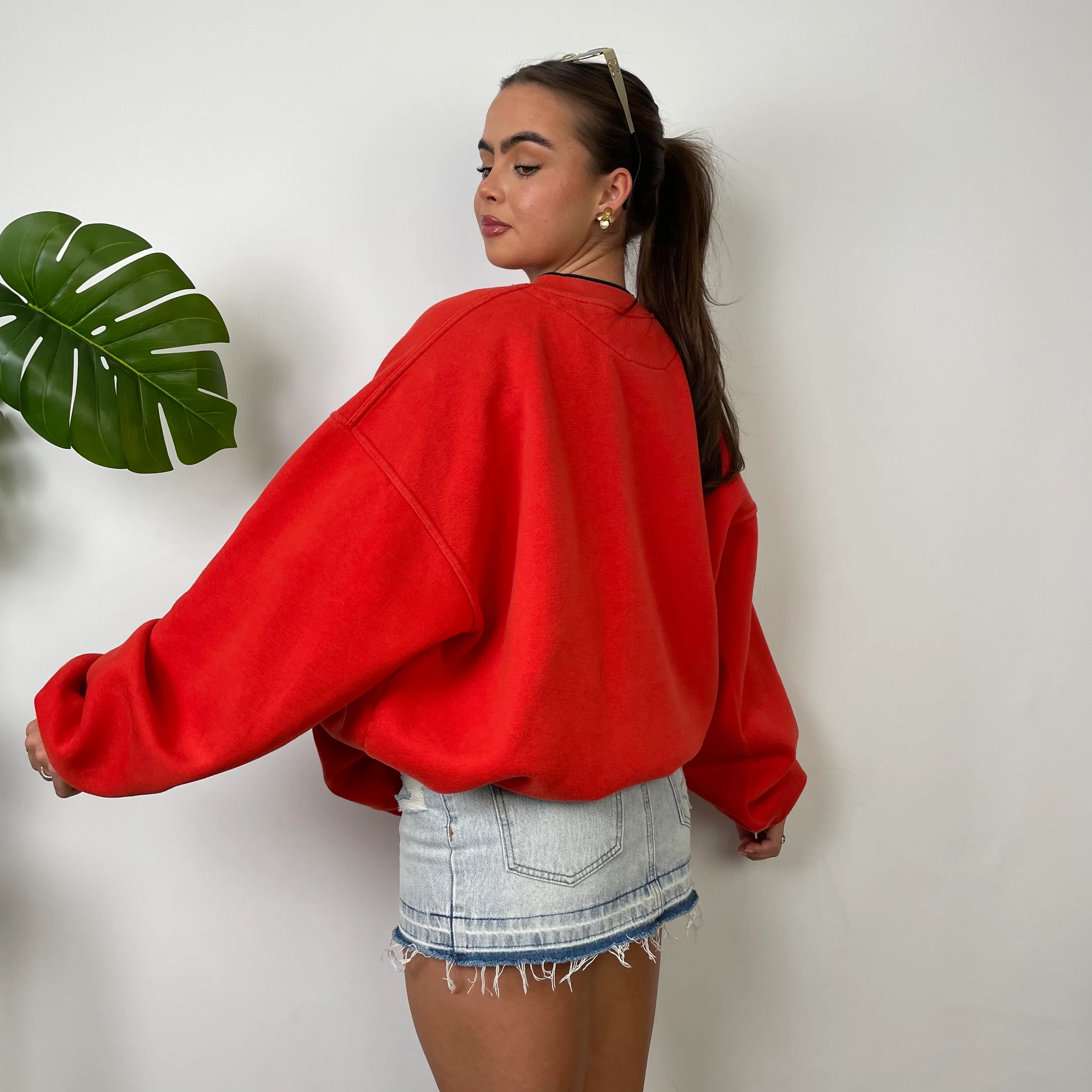 Nike Red Embroidered Spell Out Sweatshirt (L) - Image 5