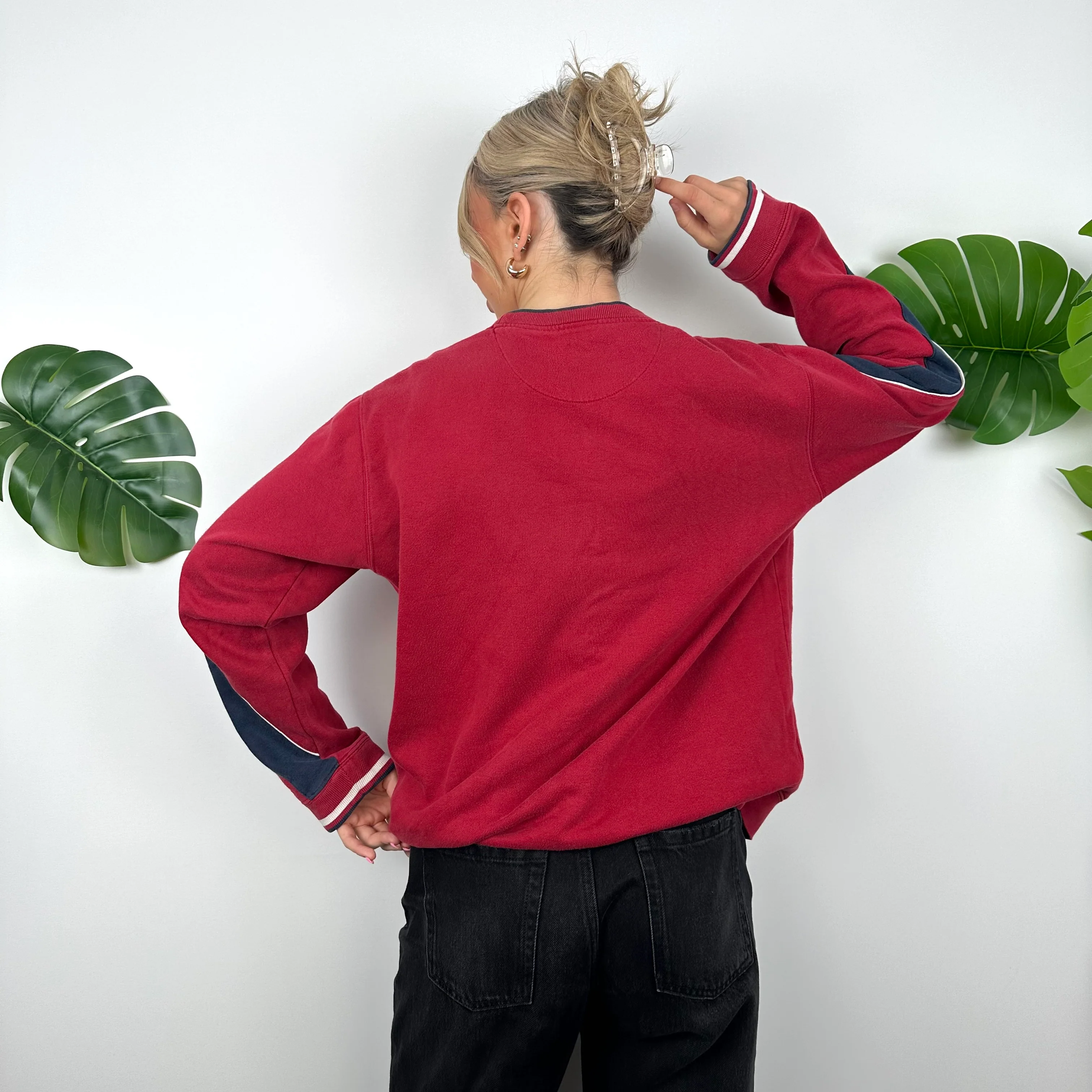 Nike Red Embroidered Spell Out Sweatshirt (M) - Image 7