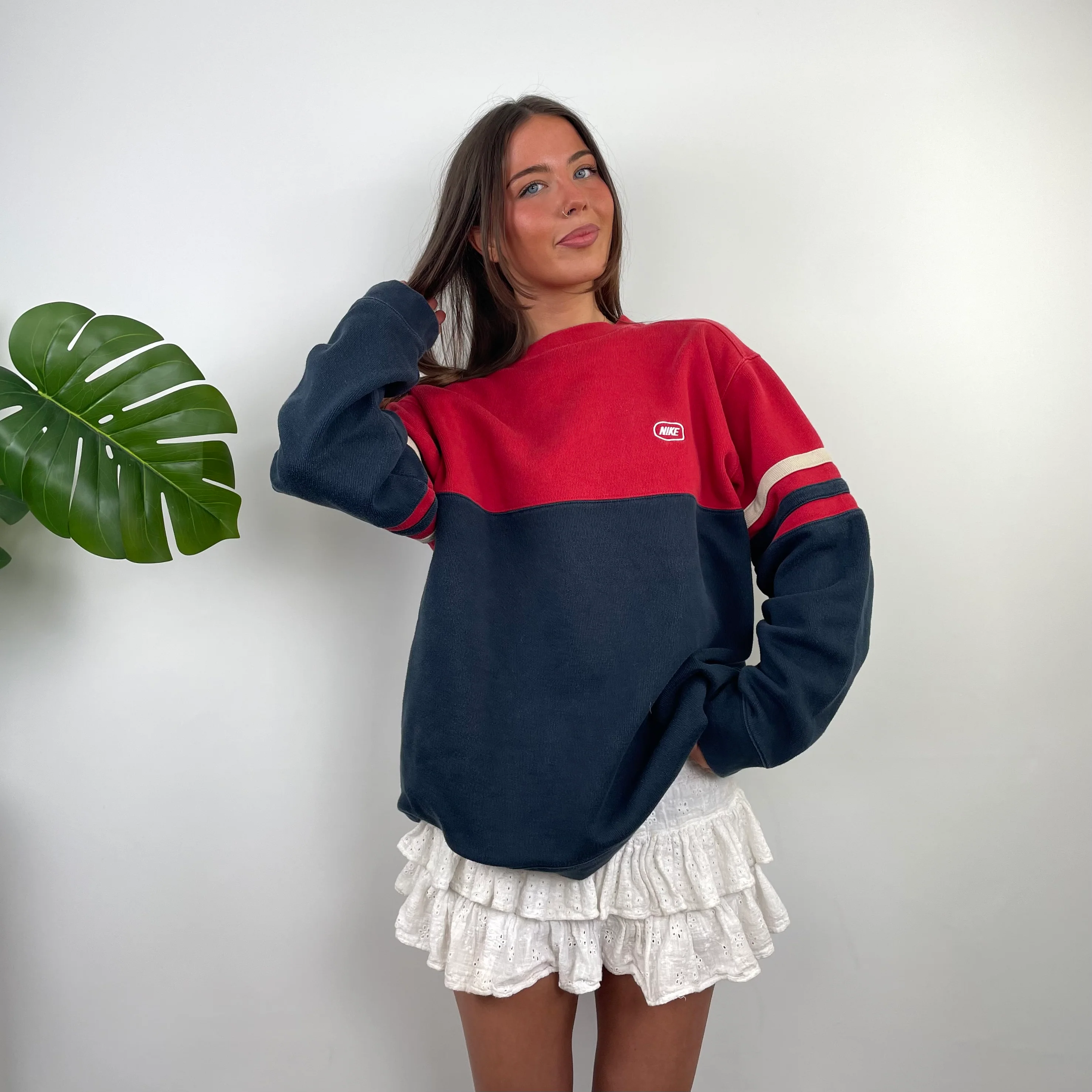 Nike Red Embroidered Spell Out Sweatshirt (L)