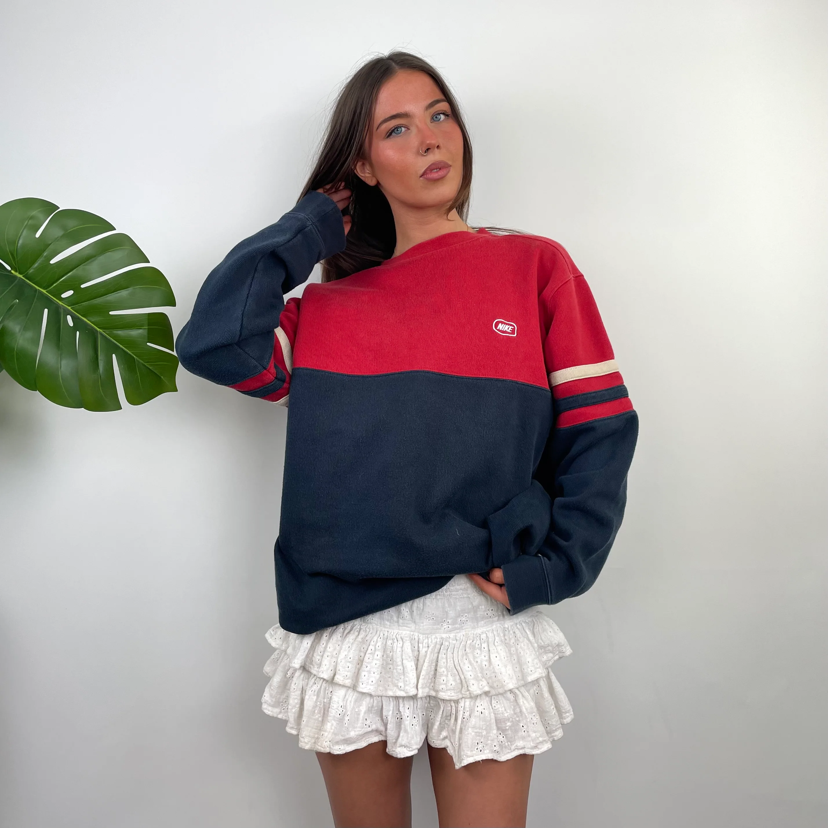 Nike Red Embroidered Spell Out Sweatshirt (L) - Image 6