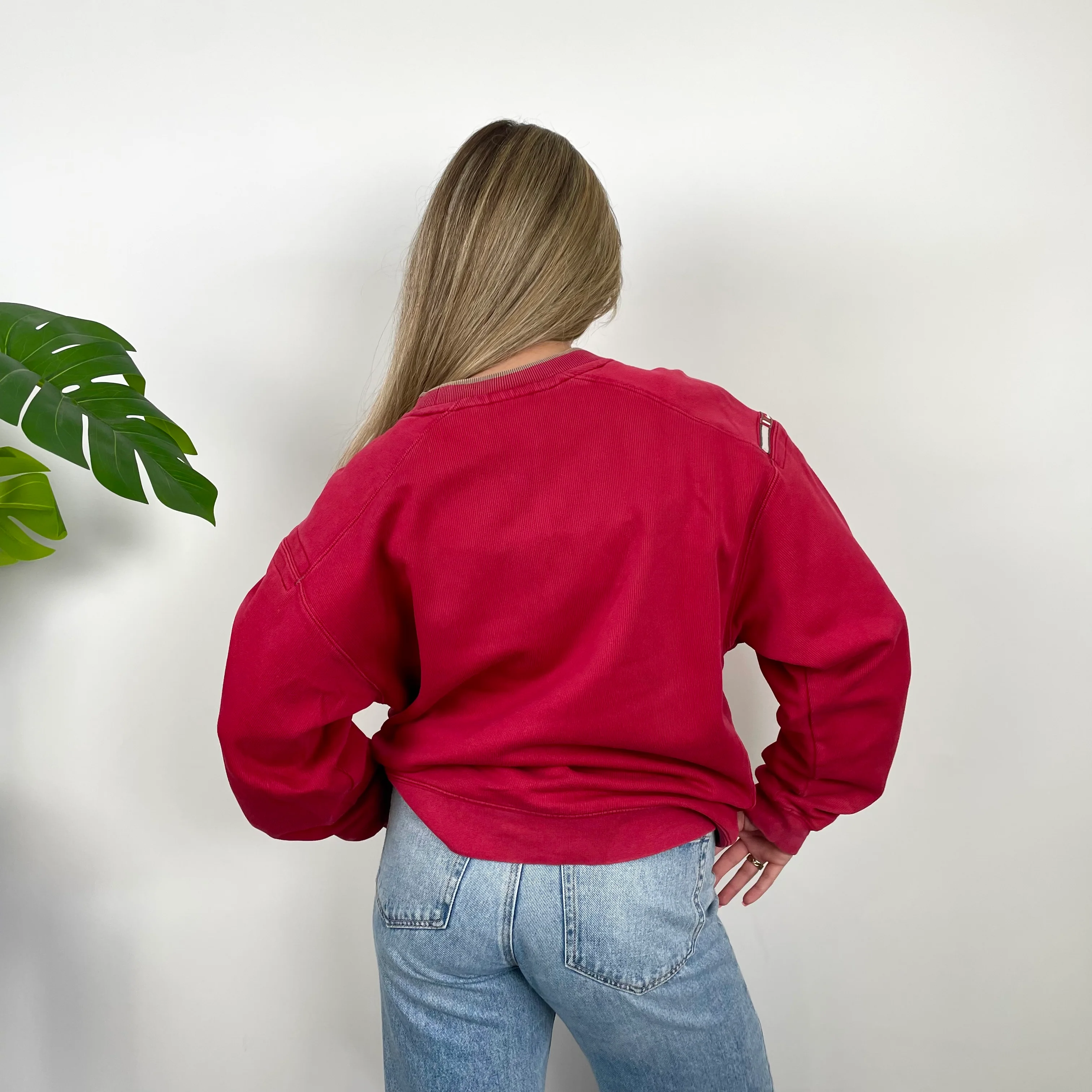 Nike Red Embroidered Spell Out Sweatshirt (L) - Image 5
