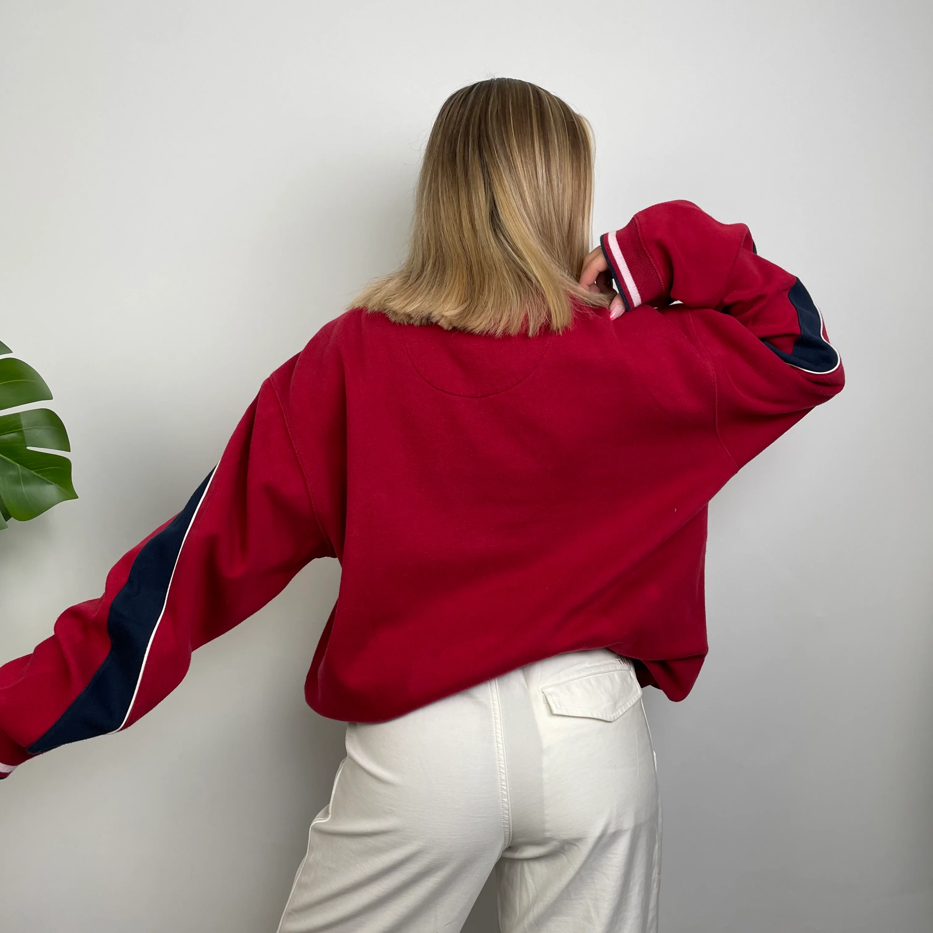 Nike Red Embroidered Spell Out Sweatshirt (L) - Image 5